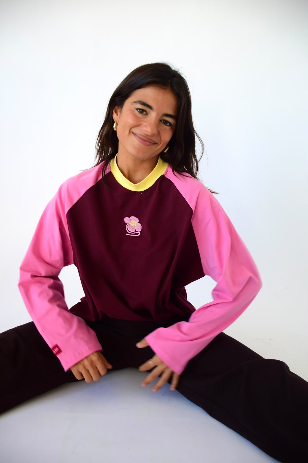 Camiseta Carlota Burgundy y Rosa