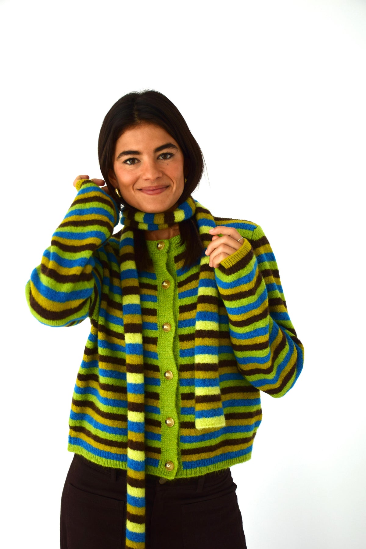 Bufanda Ángela Verde y Marrón
