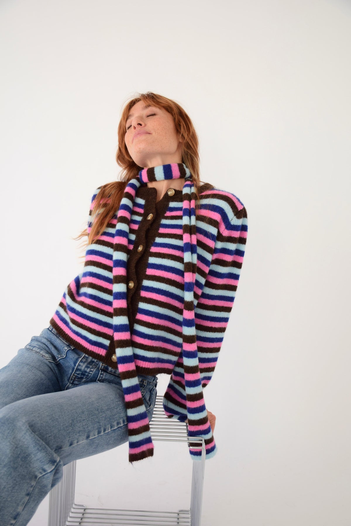 Angela Blue and Brown Scarf
