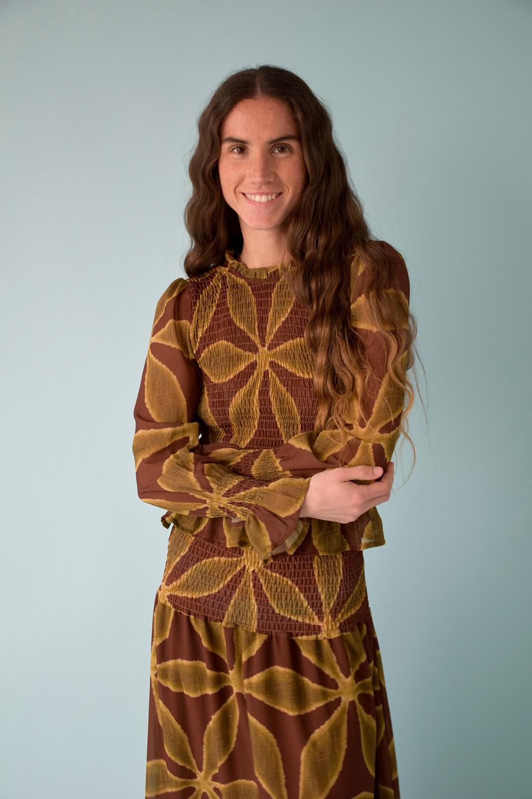 Chia Clover Blouse (Green and Brown)