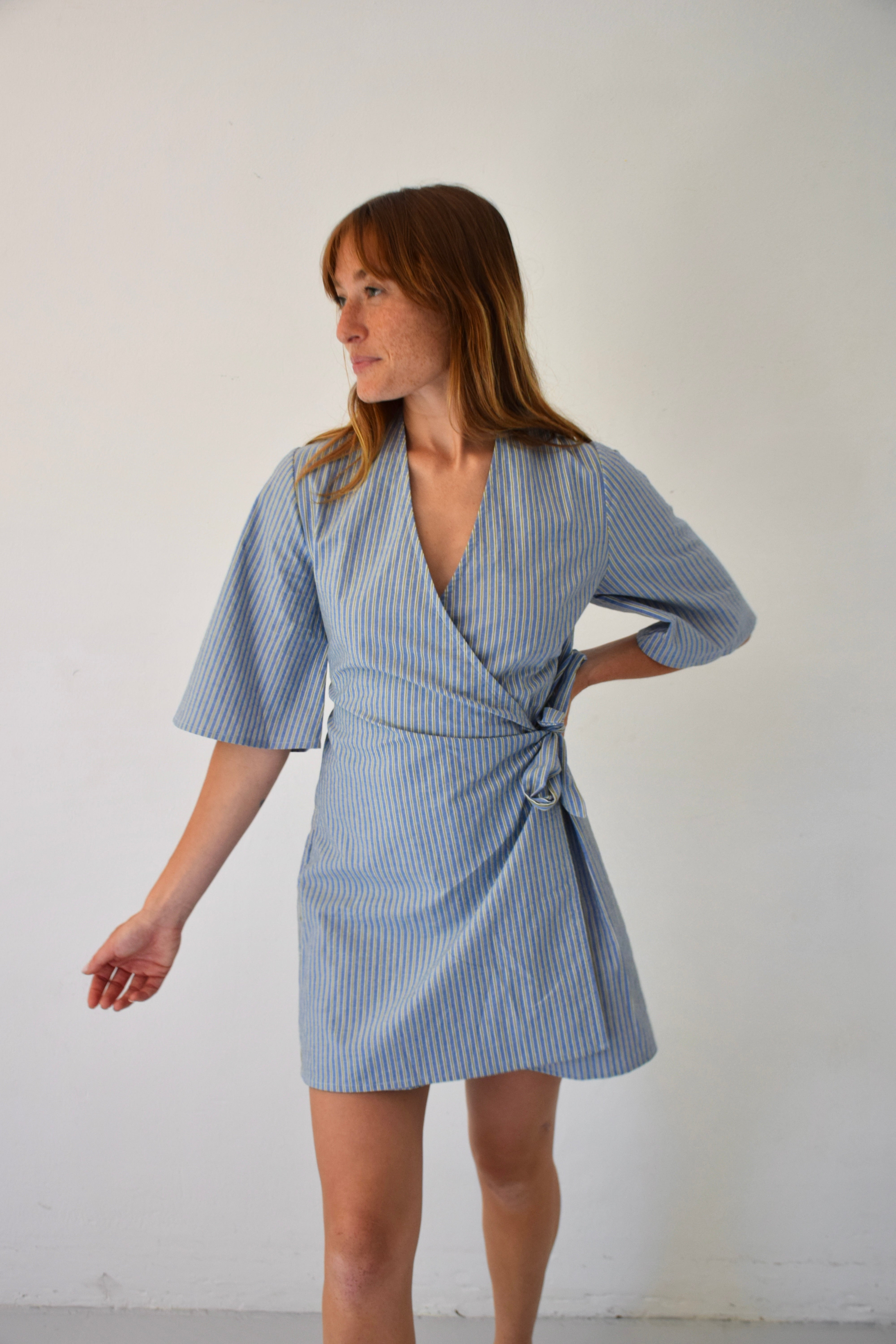 Blue and Green Striped Jumpsuit