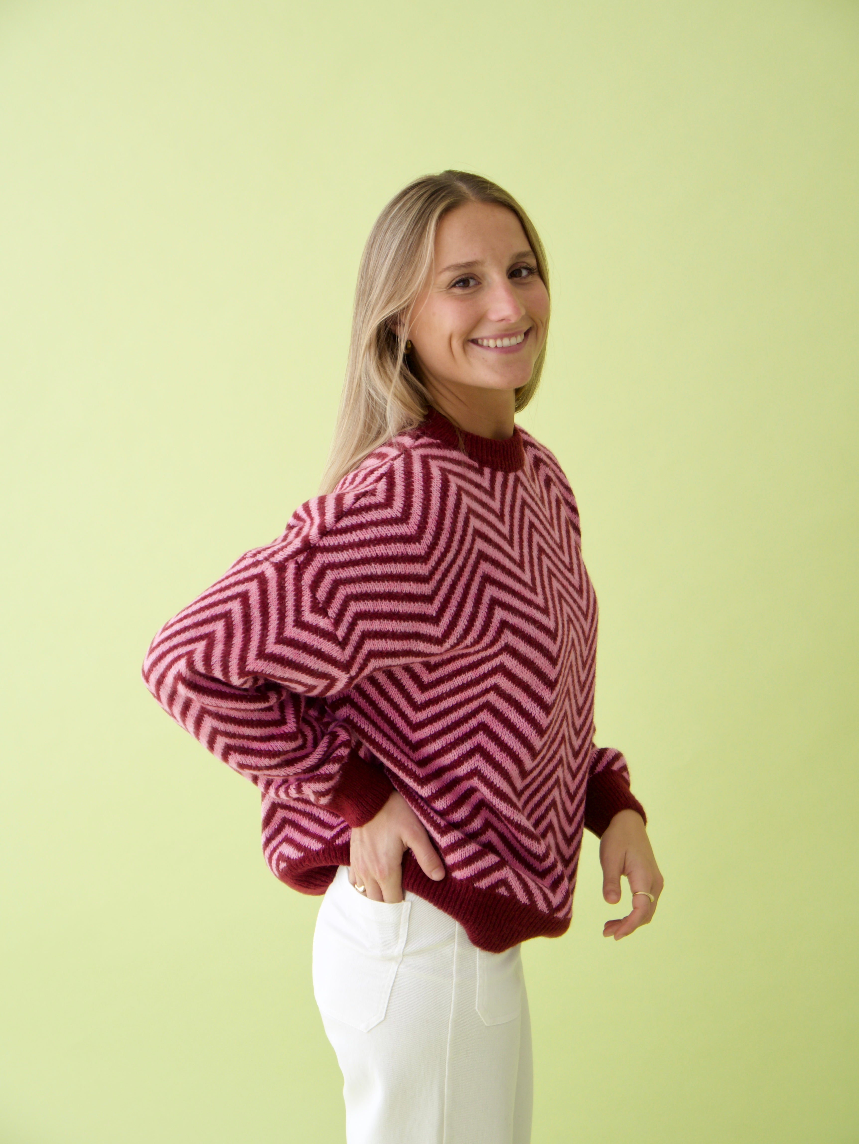Jersey Leonor Burgundy y Rosa & Jeans Valeria Blanco