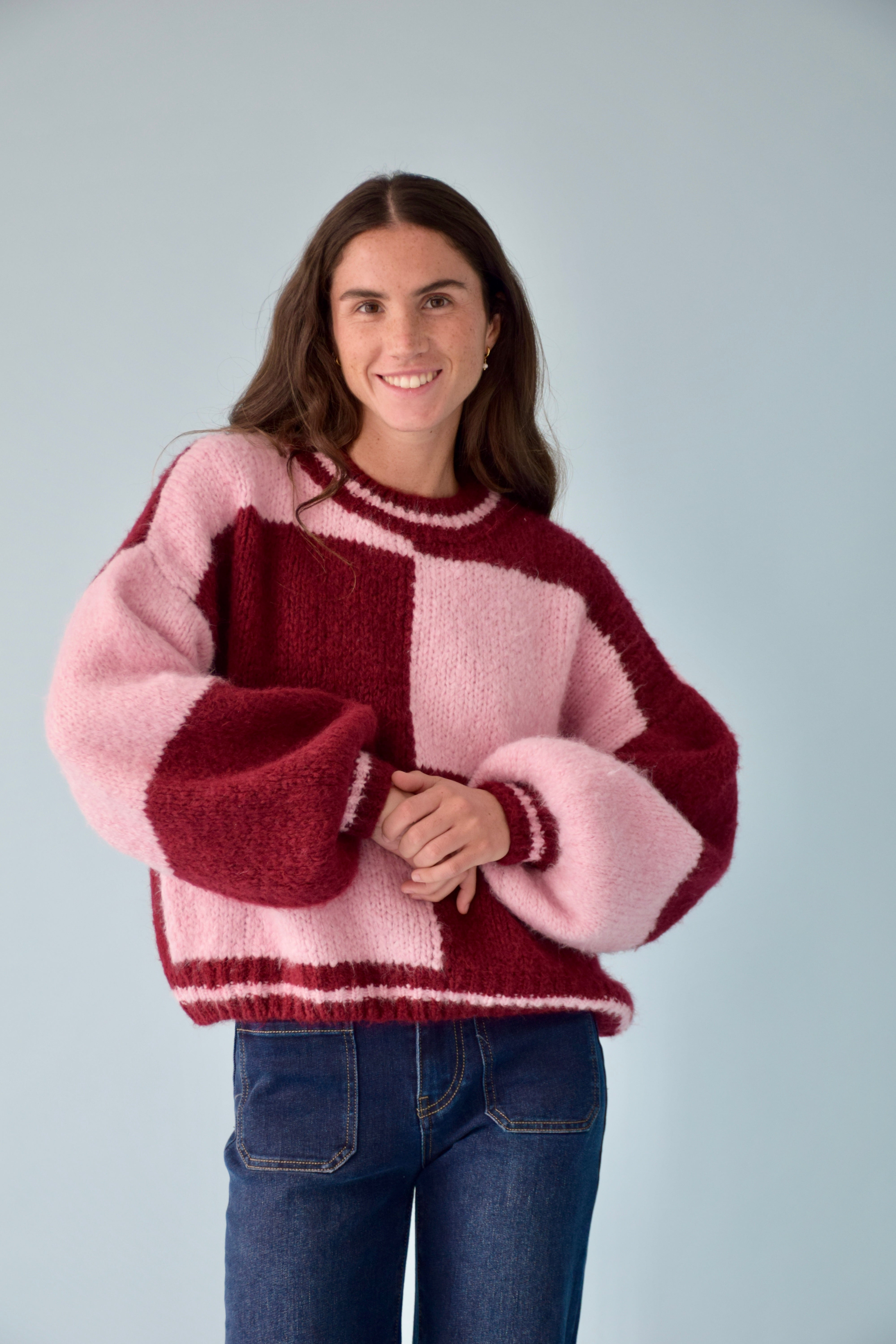 Jersey Sara Rosa y Burgundy