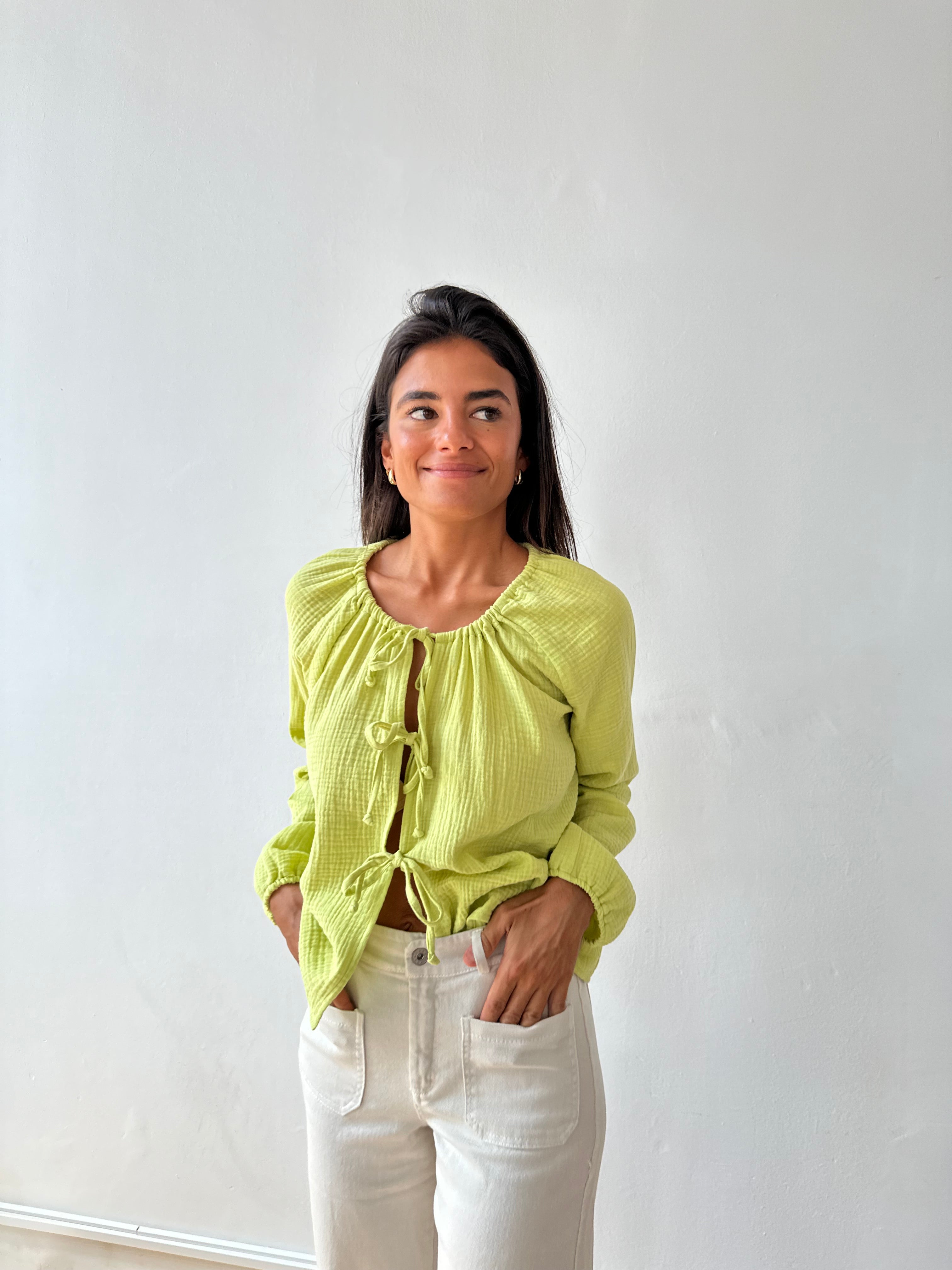 Paula Avocado Blouse