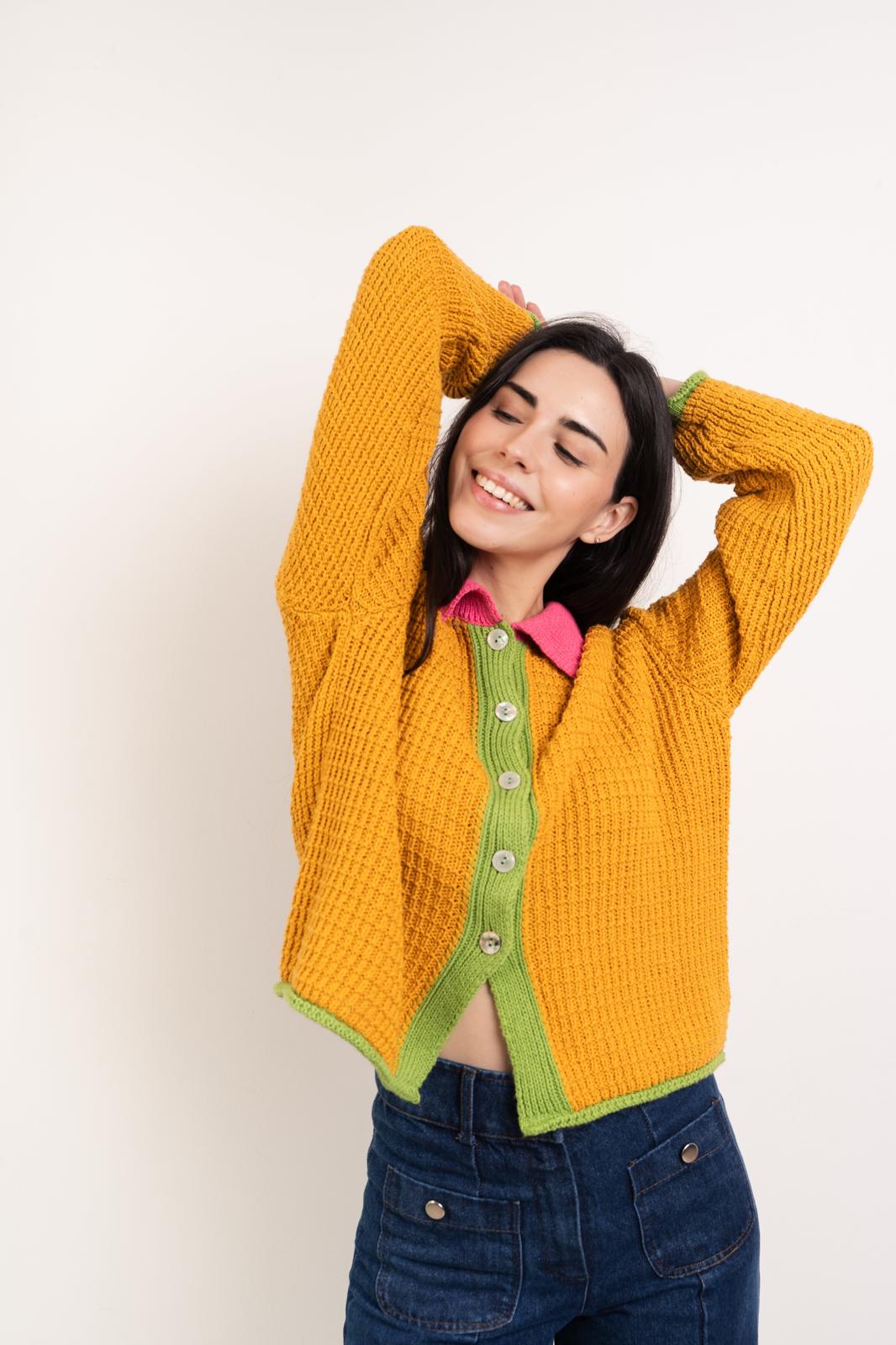 Tina Mustard Cardigan