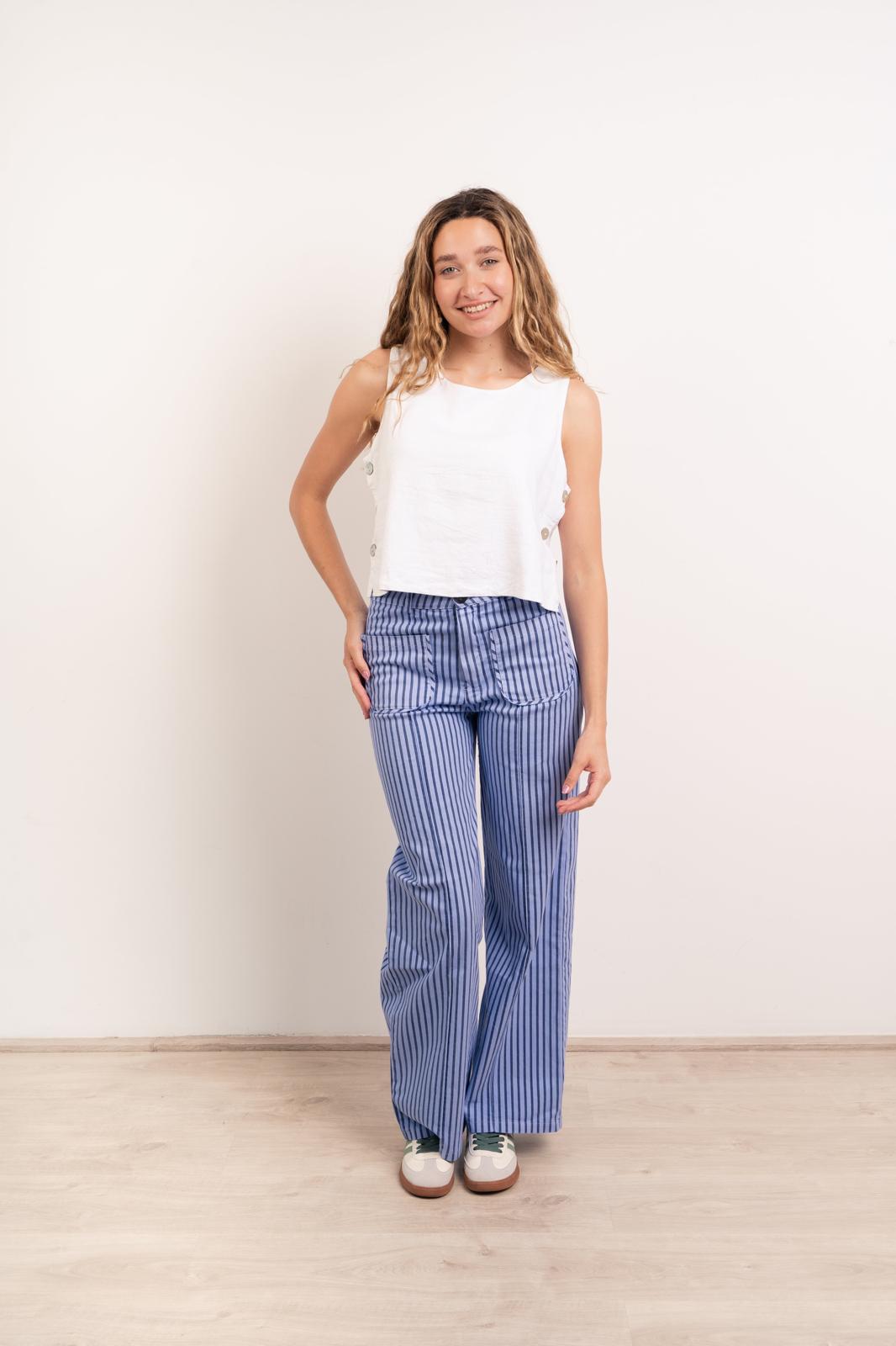 Jeans Maria Rayas Azul
