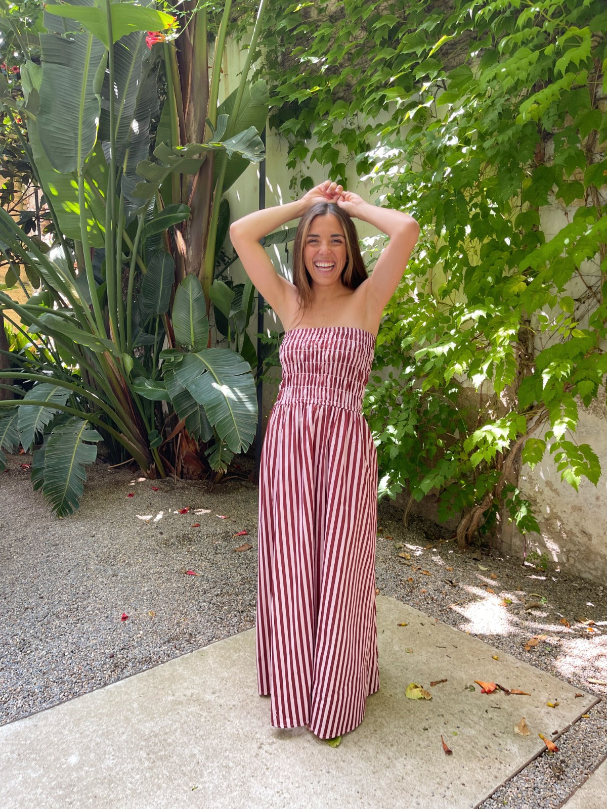 Emily Pink and Brown Striped Dress