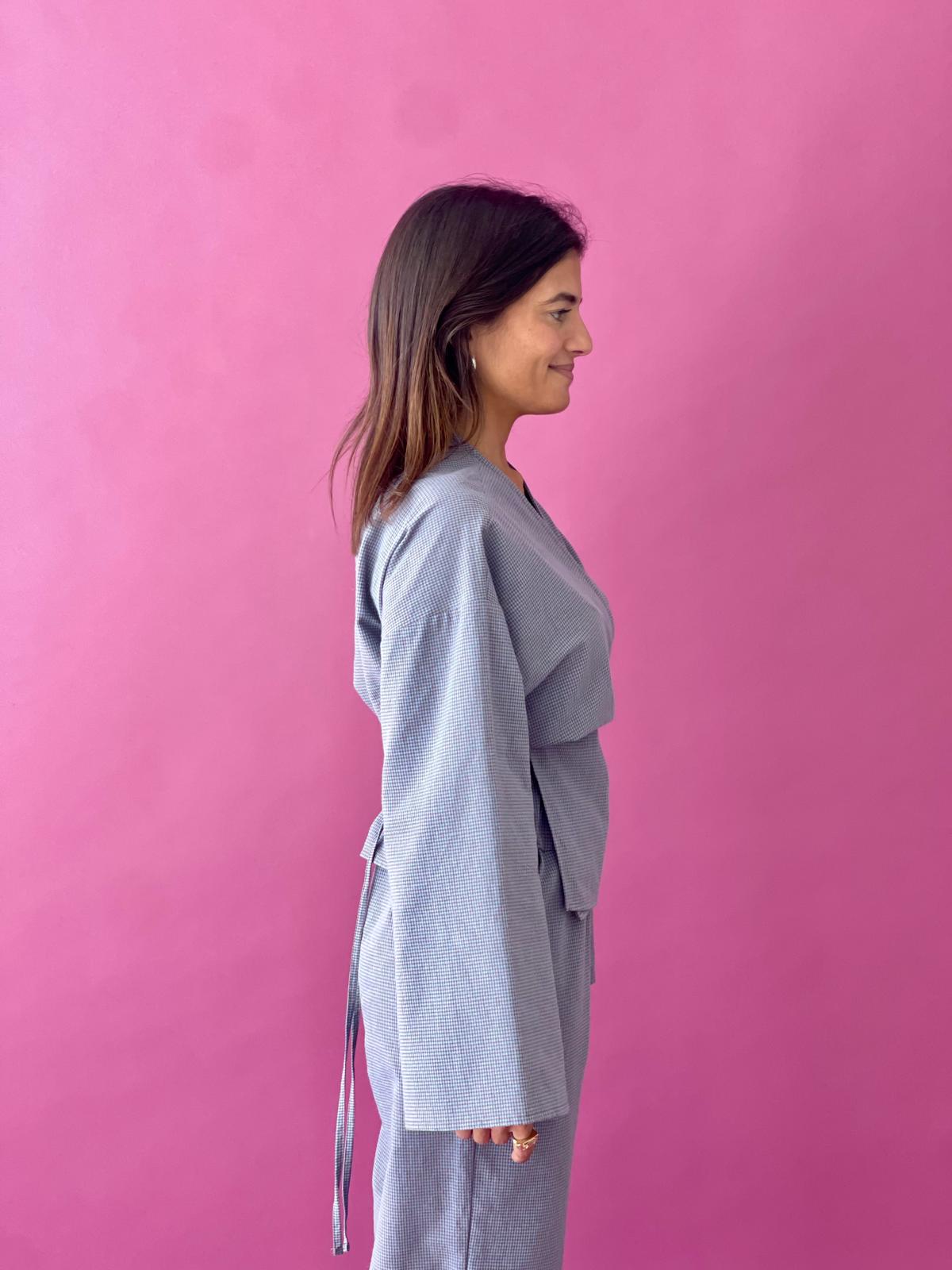 Alea Vichy Blue and Navy Blouse