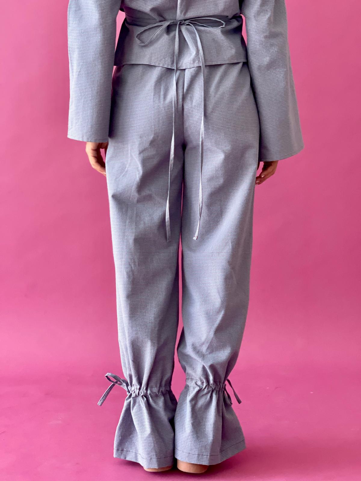 Alea Vichy Blue and Brown Pants