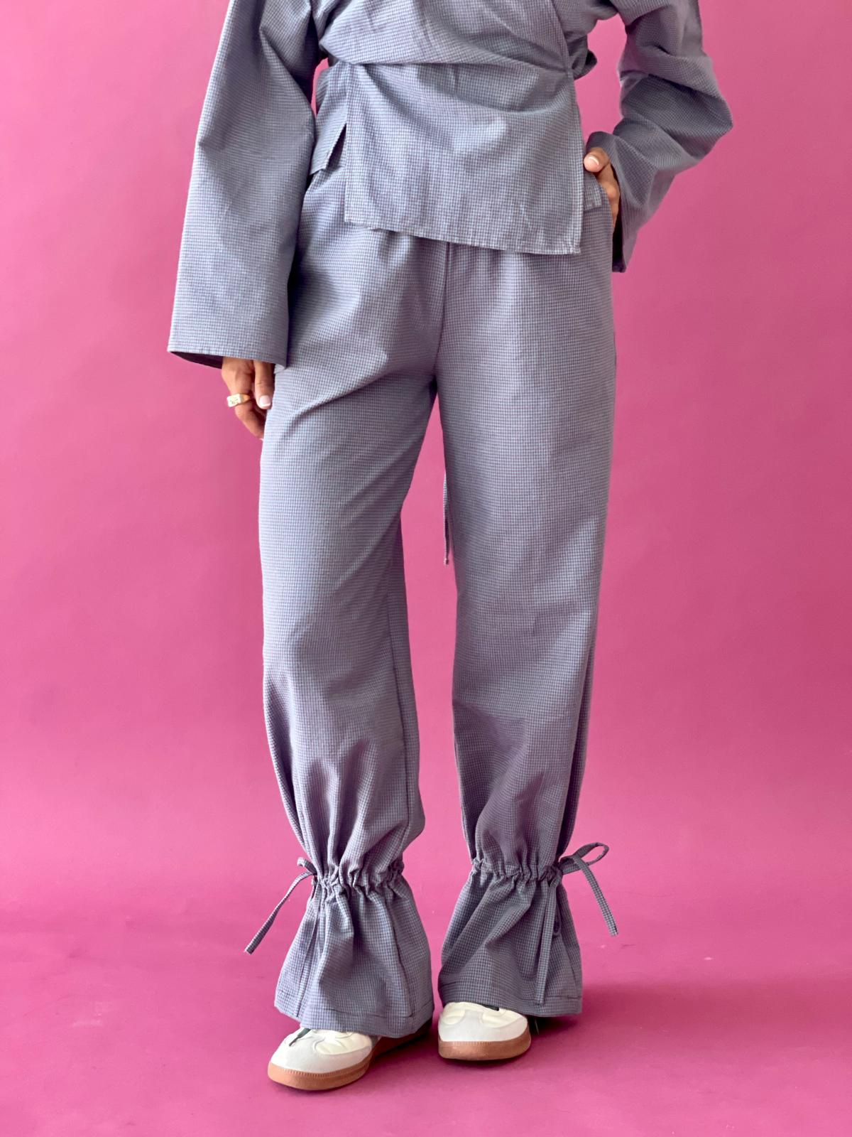 Alea Vichy Blue and Brown Pants