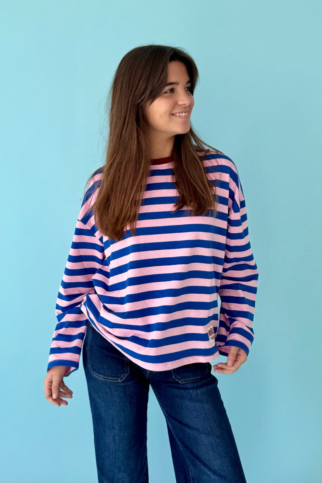 Camiseta Núria Azul y Rosa