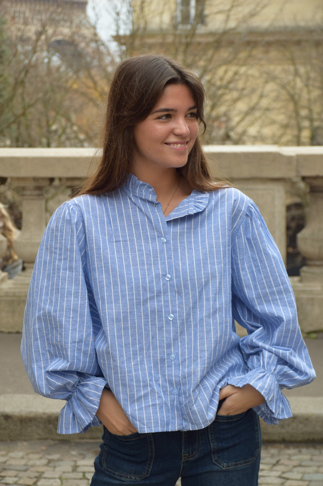 Blusa Bella Rayas Azul