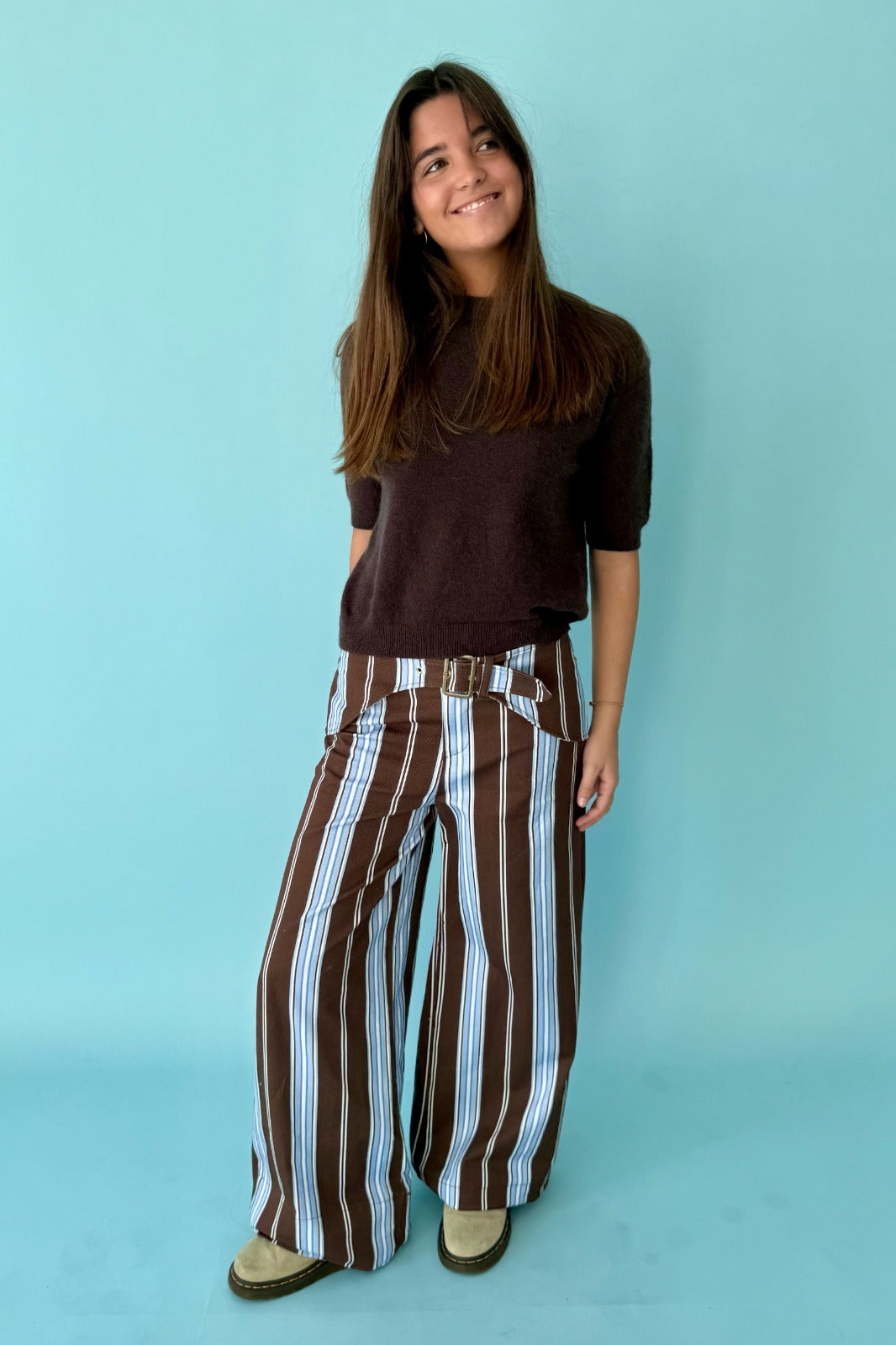 Jeans Tere Azul y Marrón