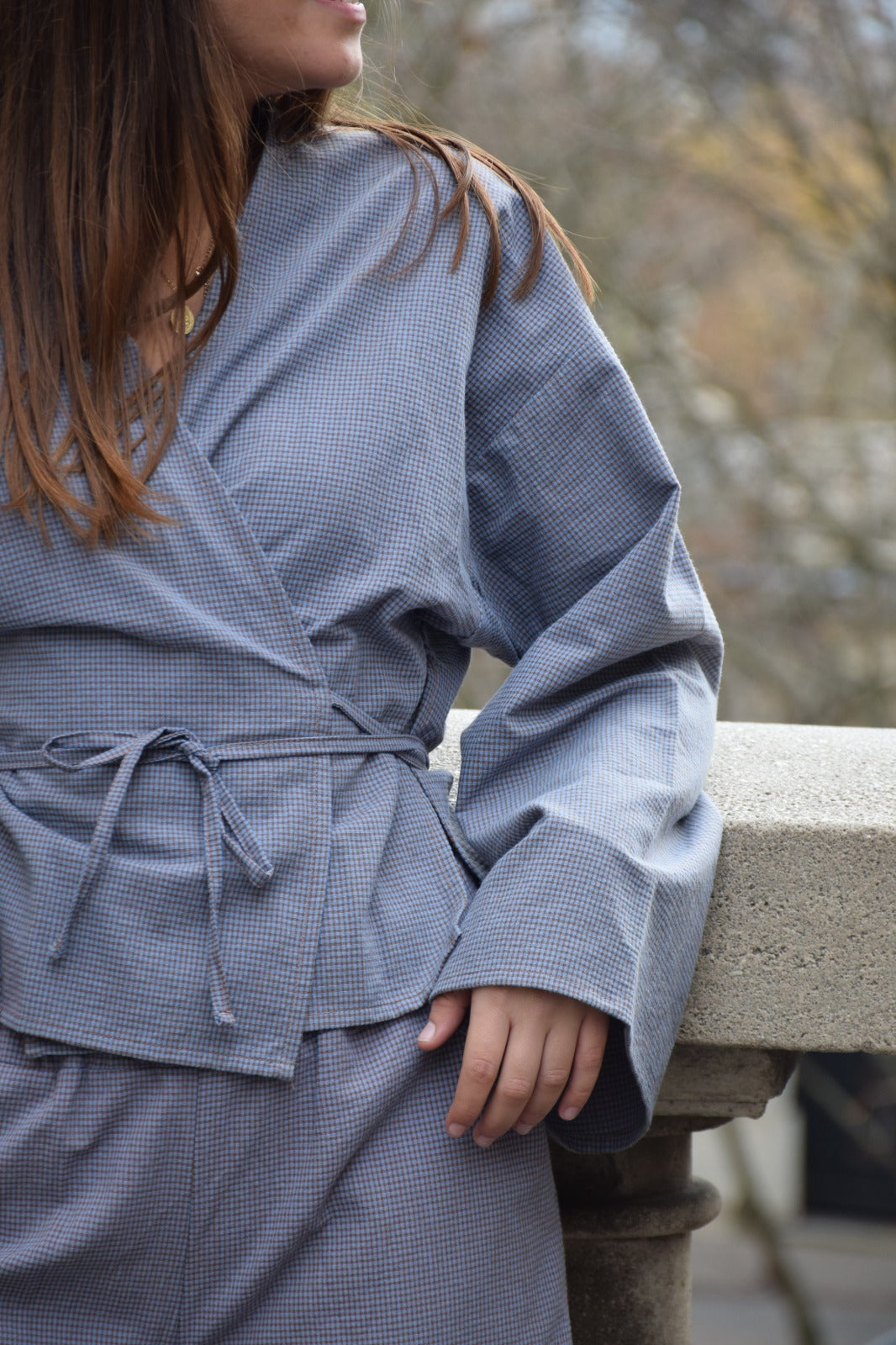 Alea Vichy Blue and Navy Blouse