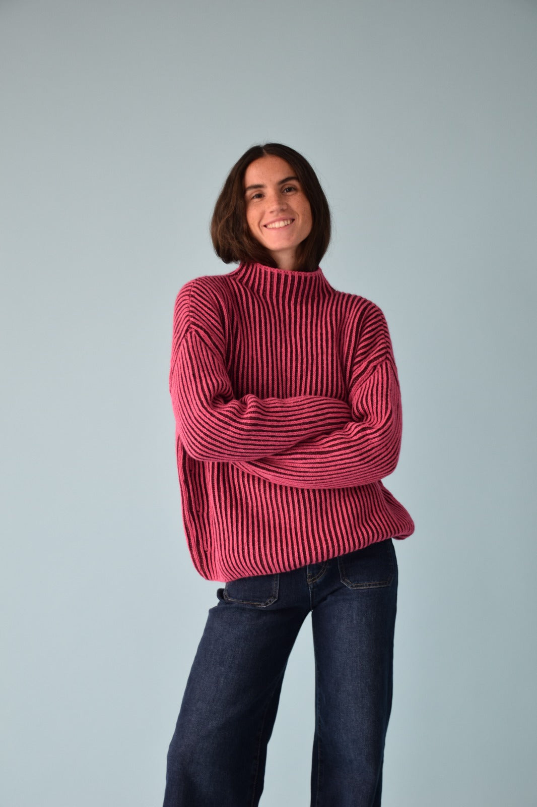 Jersey Rita Fucsia y Burgundy