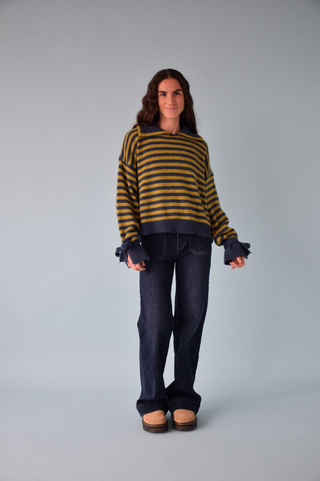 Marta Oliva and Blue Sweater