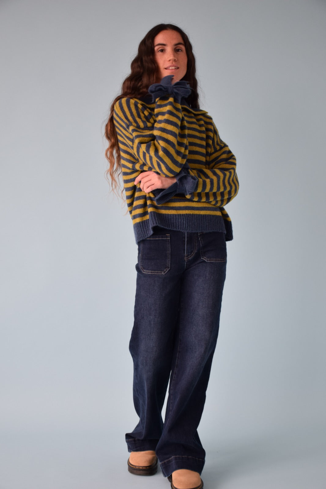 Marta Oliva and Blue Sweater