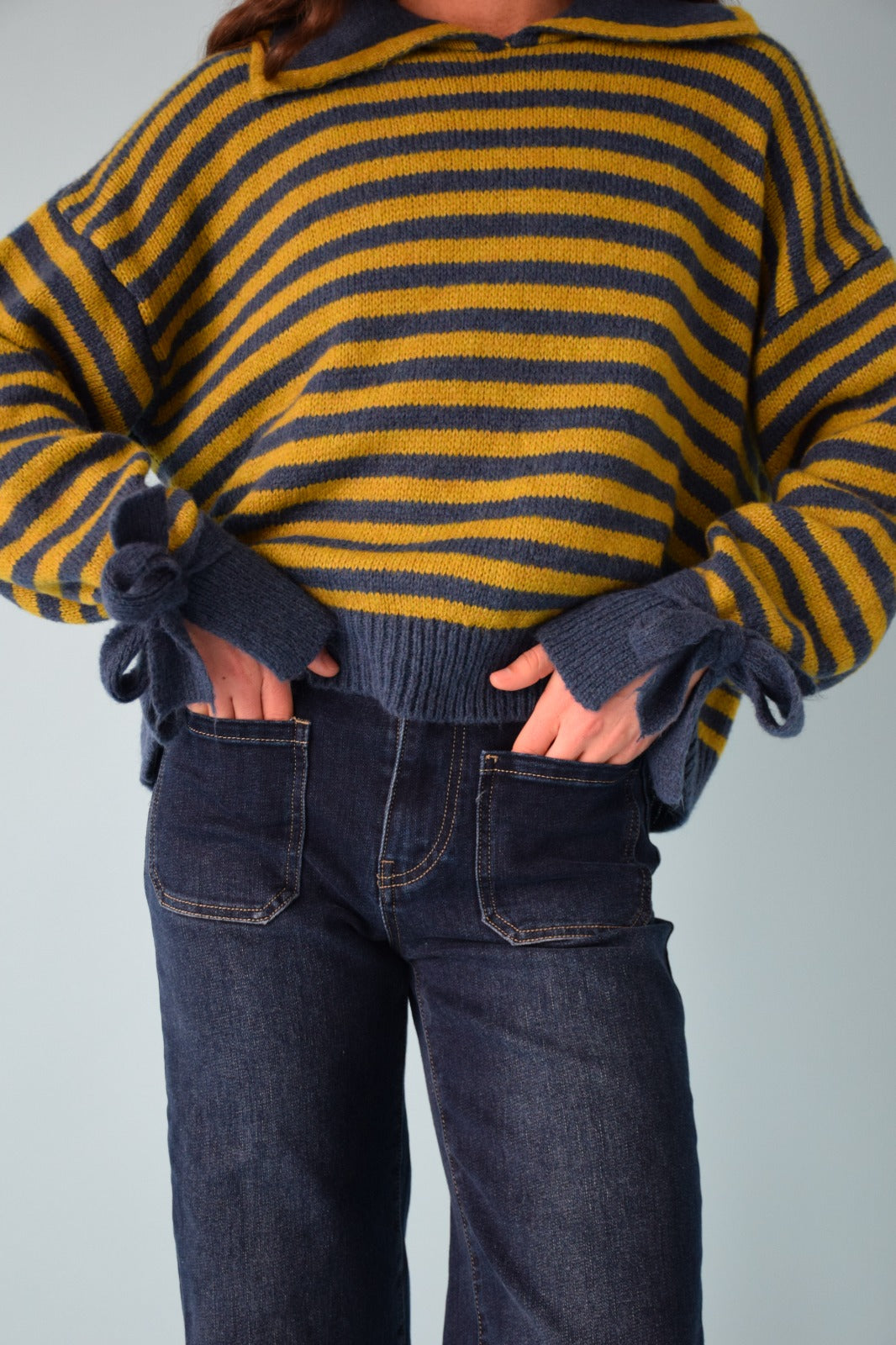 Marta Oliva and Blue Sweater