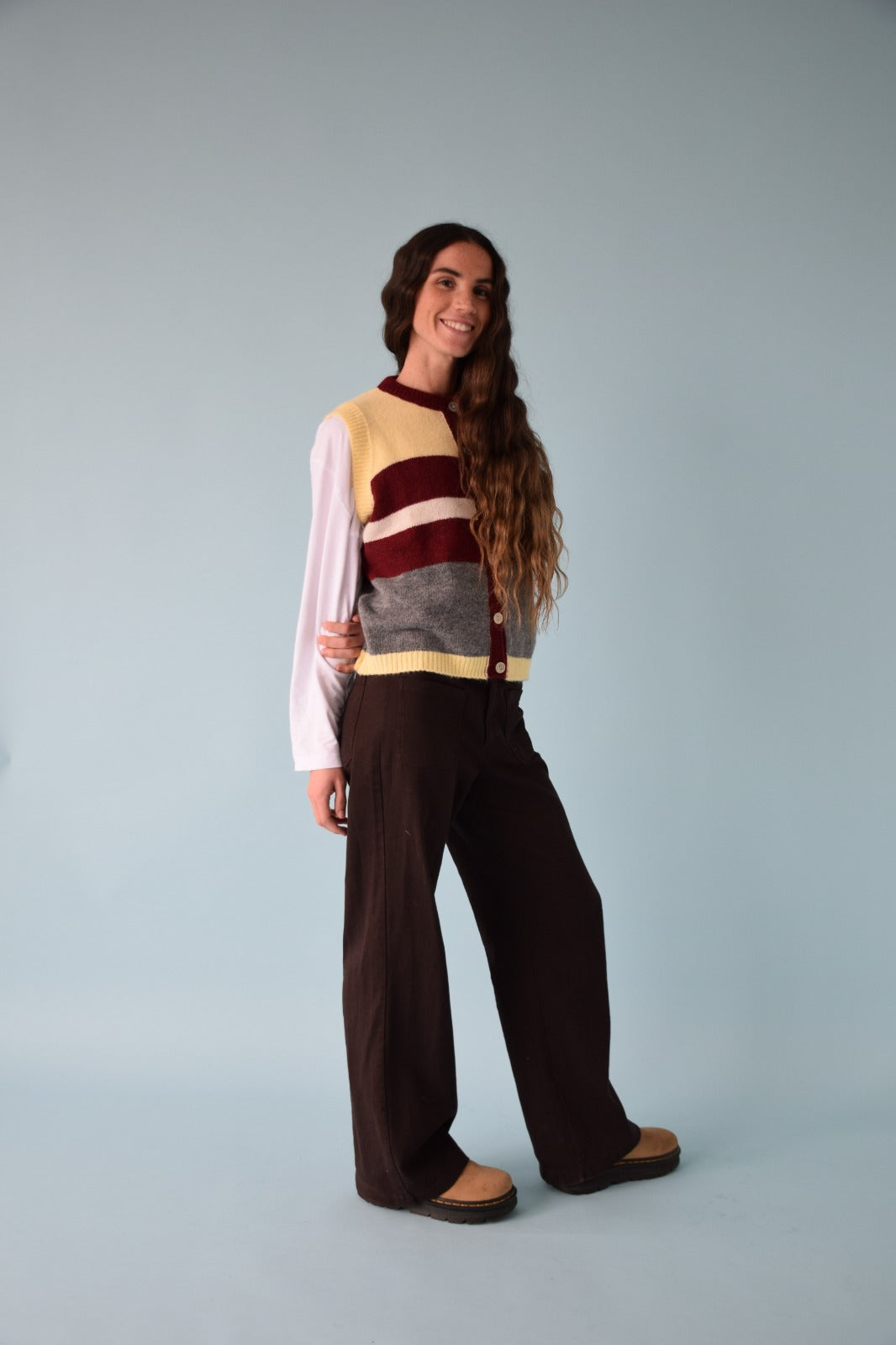 Emilia Yellow and Burgundy Vest