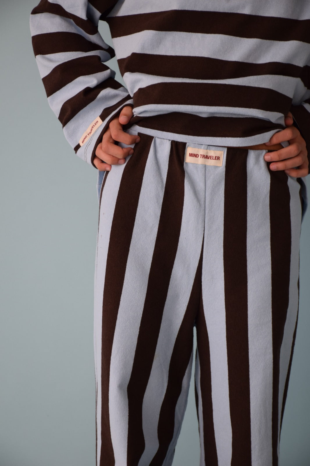 Pantalón Filipa Marrón y Celeste