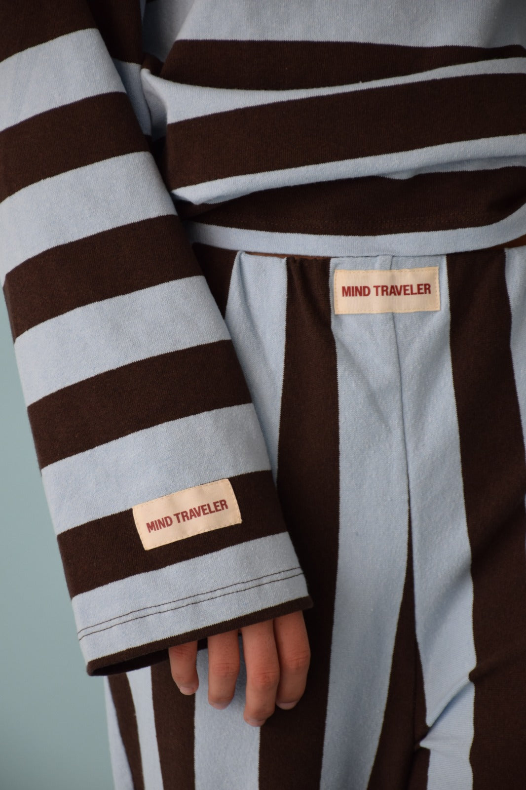 Pantalón Filipa Marrón y Celeste