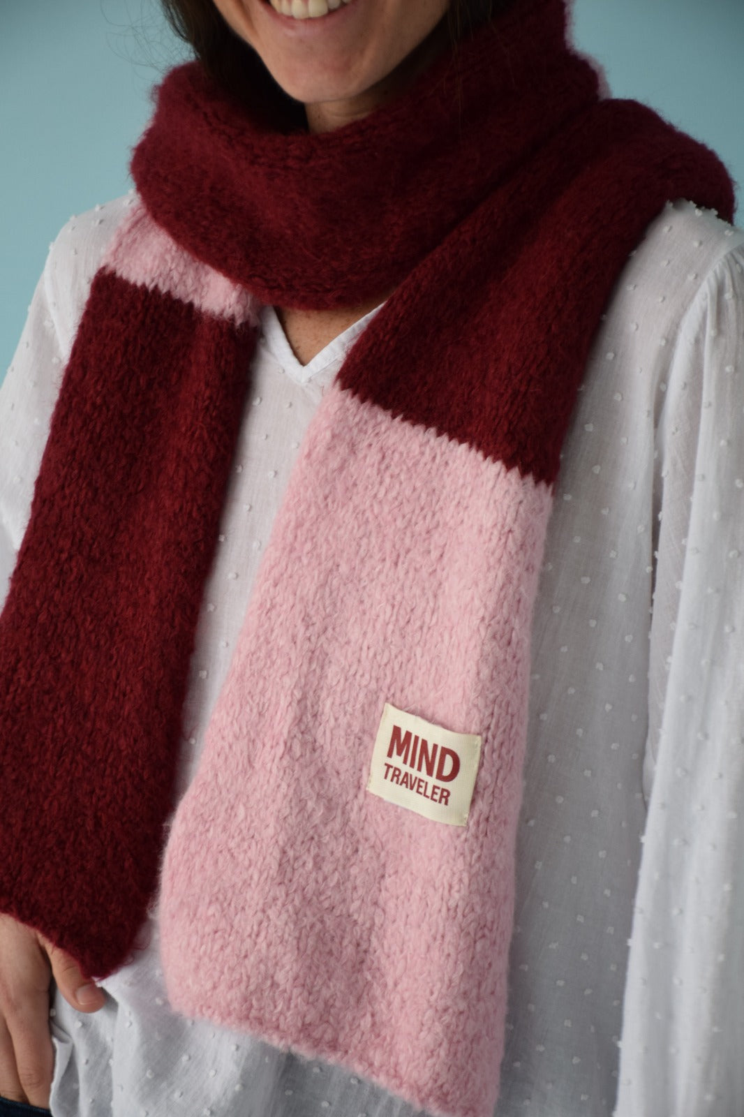 Sara Pink and Burgundy Scarf