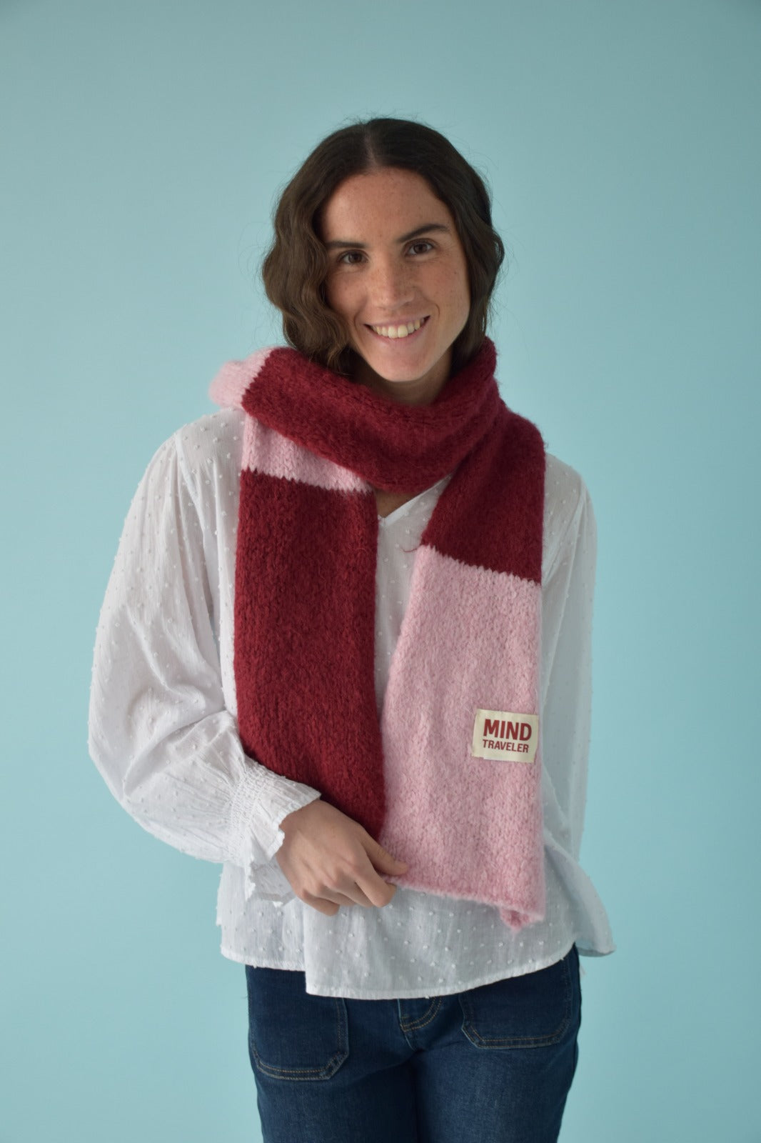 Sara Pink and Burgundy Scarf