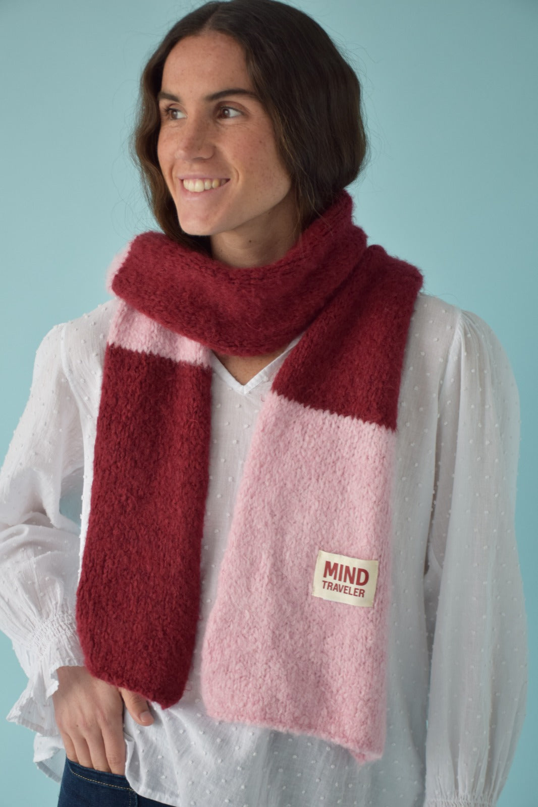 Sara Pink and Burgundy Scarf