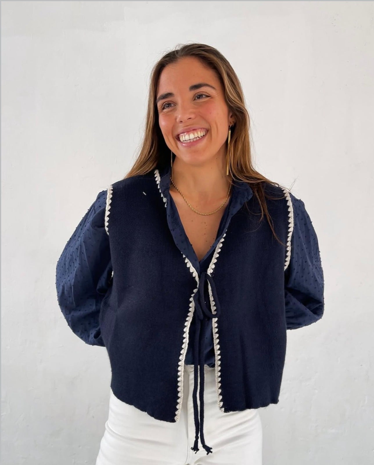 Chaleco Punto Marino