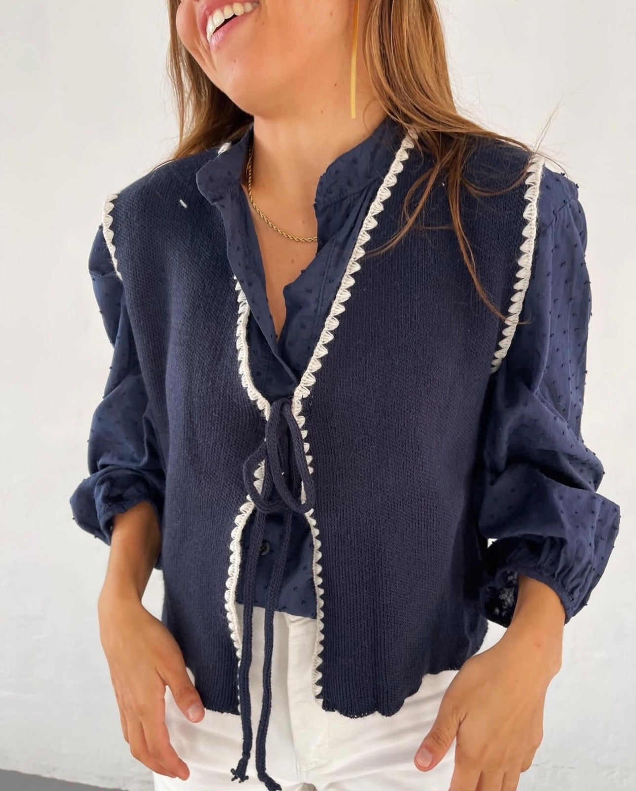 Chaleco Punto Marino