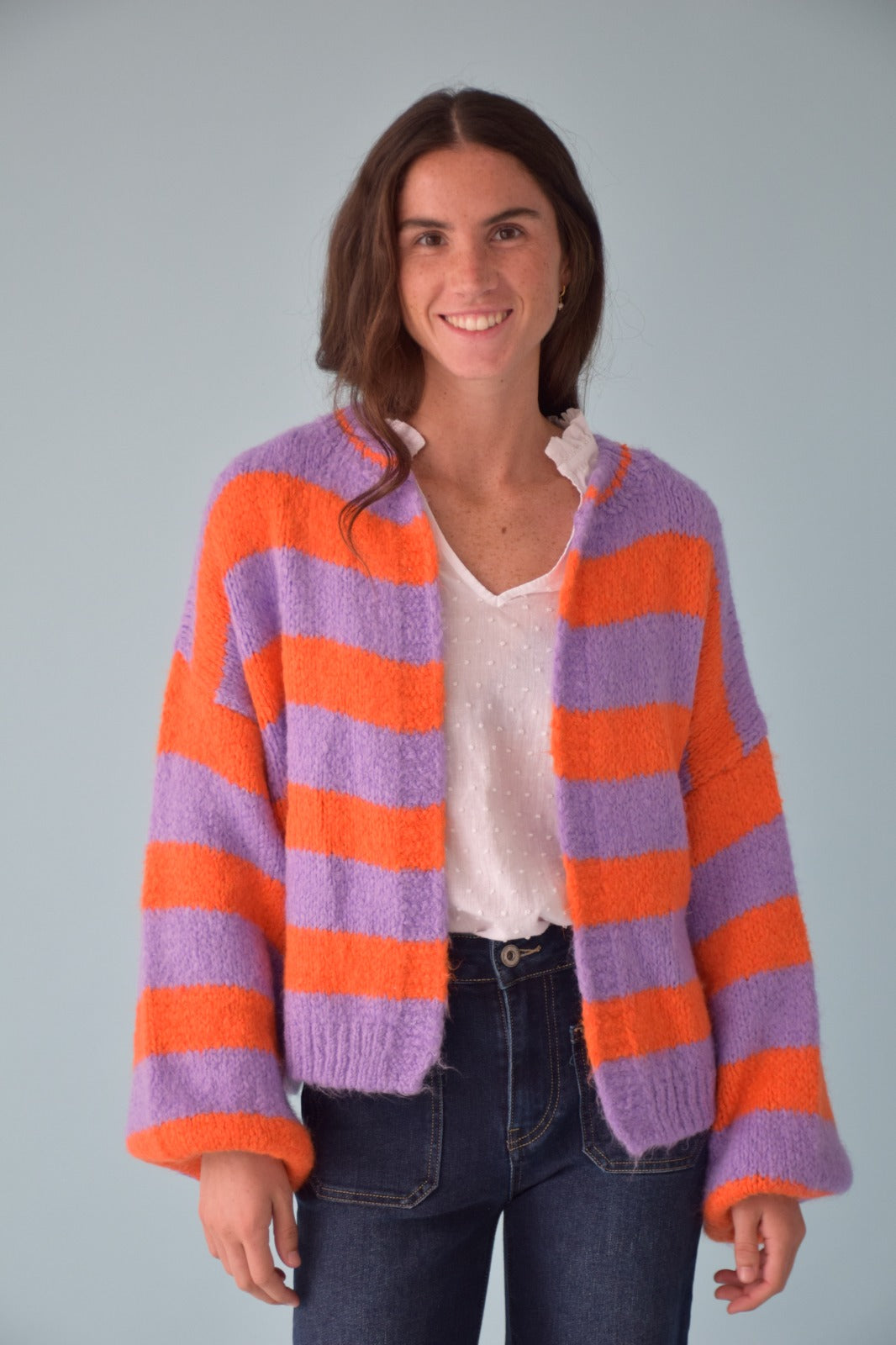 Cárdigan Aura Lavanda y Naranja