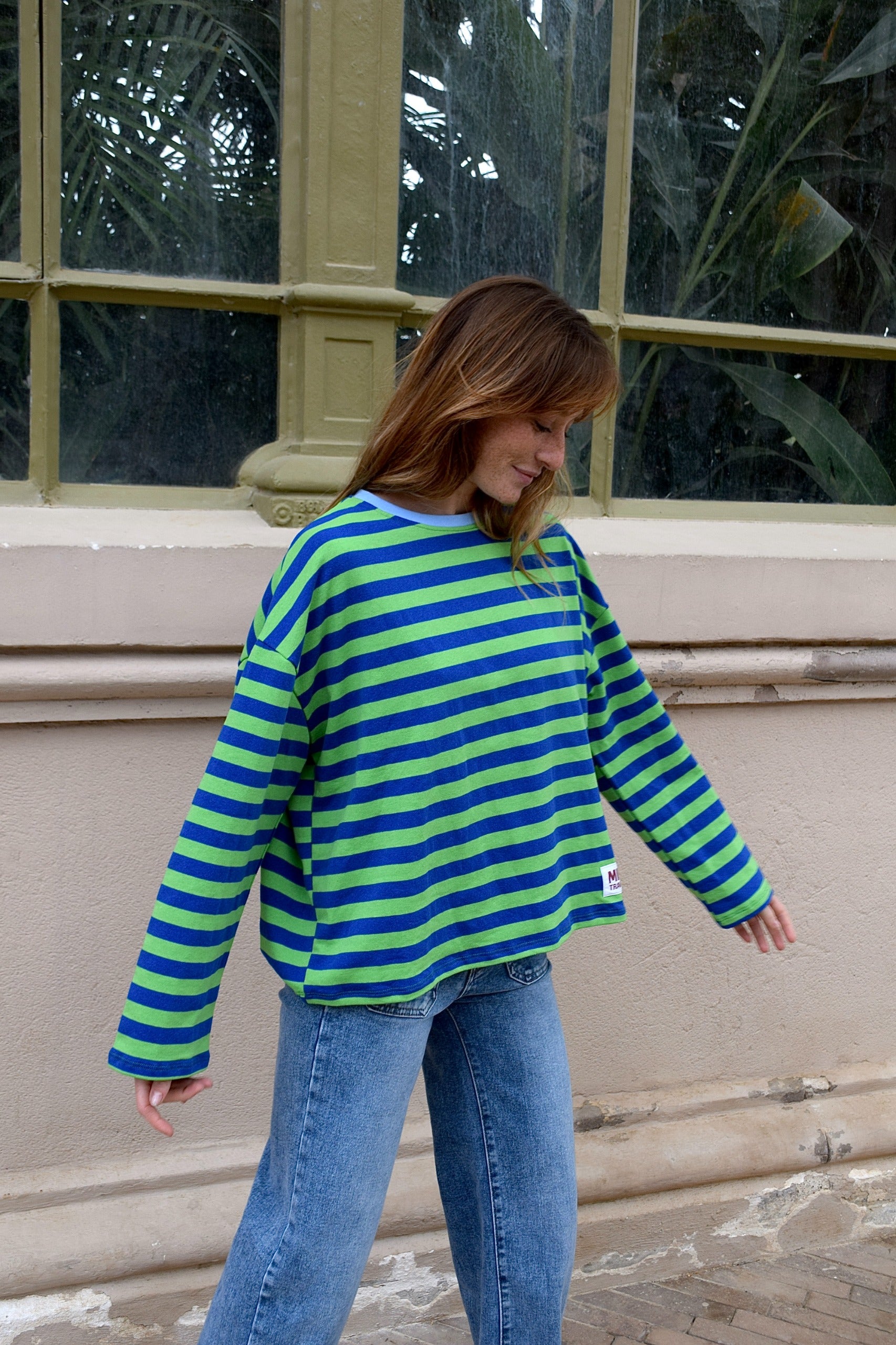 Camiseta Núria Verde y Marino