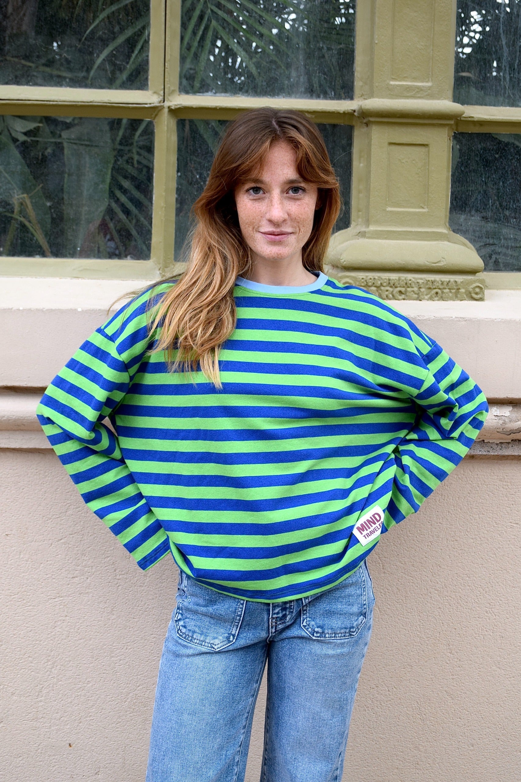 Camiseta Núria Verde y Marino