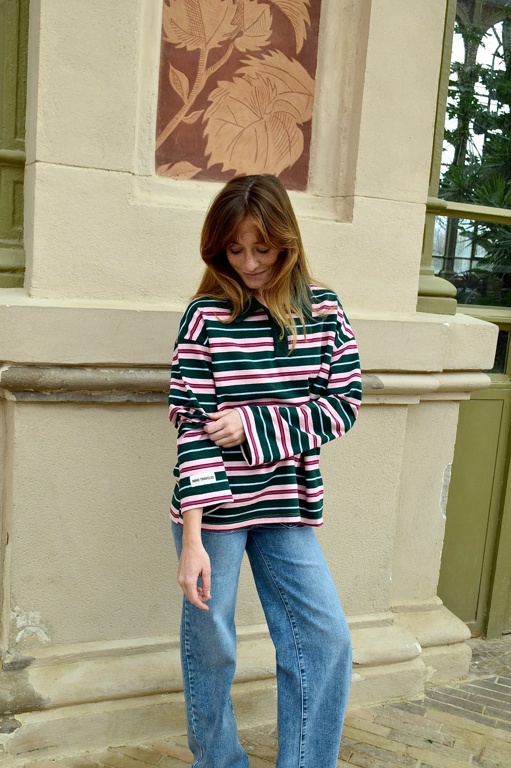 Polera Filipa Verde y Rosa