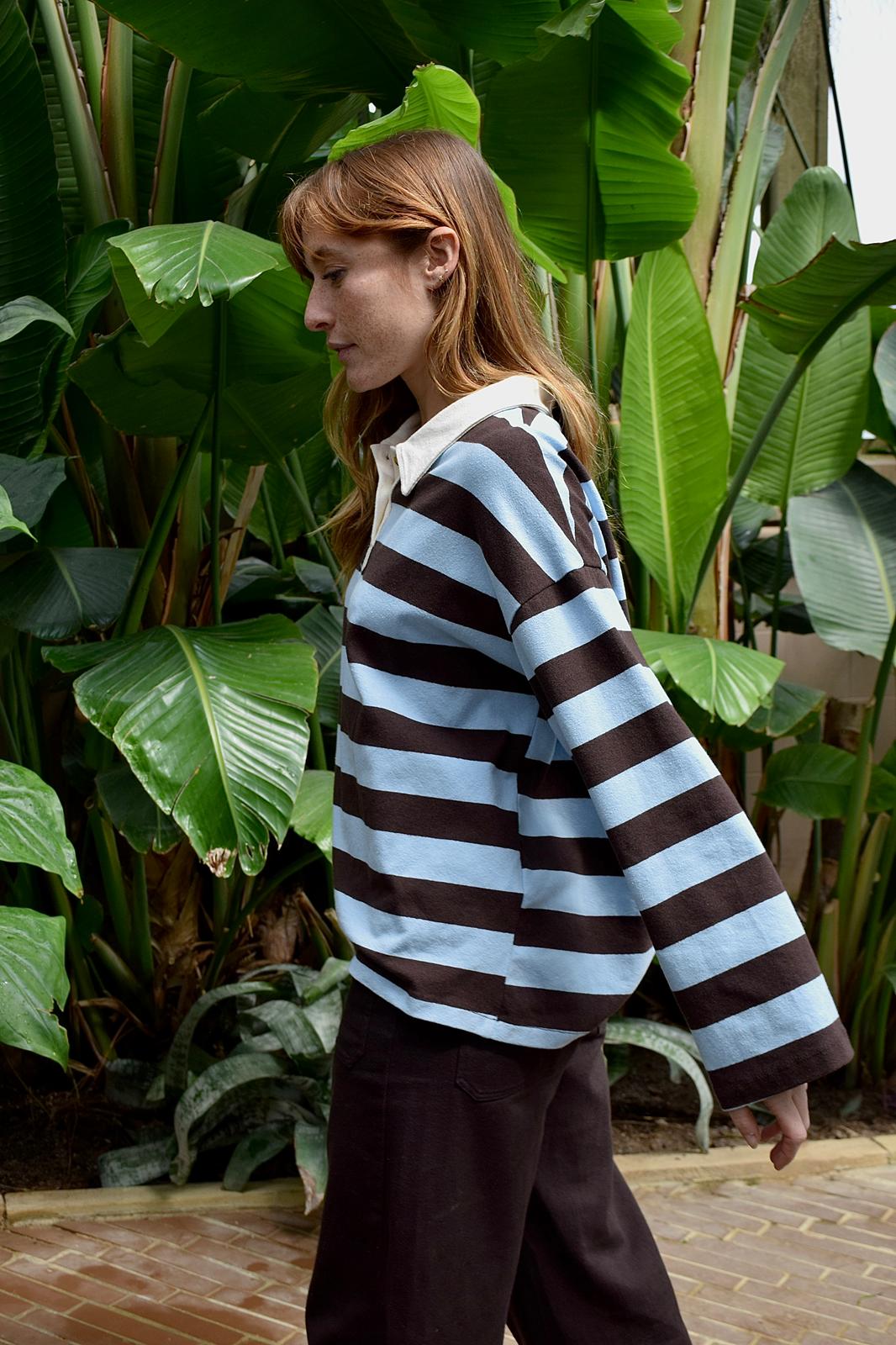 Filipa Brown and Light Blue T-shirt