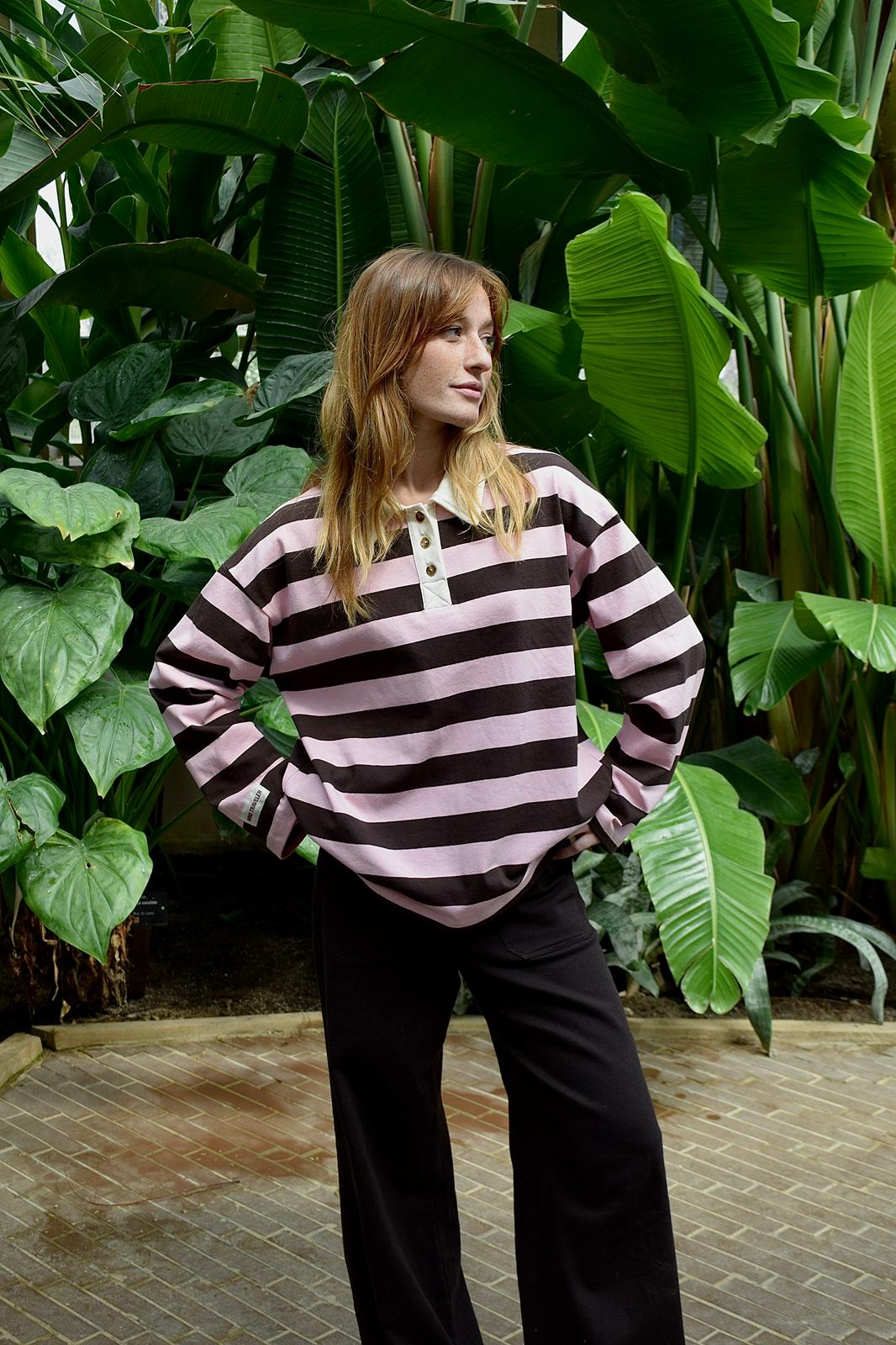 Polera Filipa Marrón y Rosa