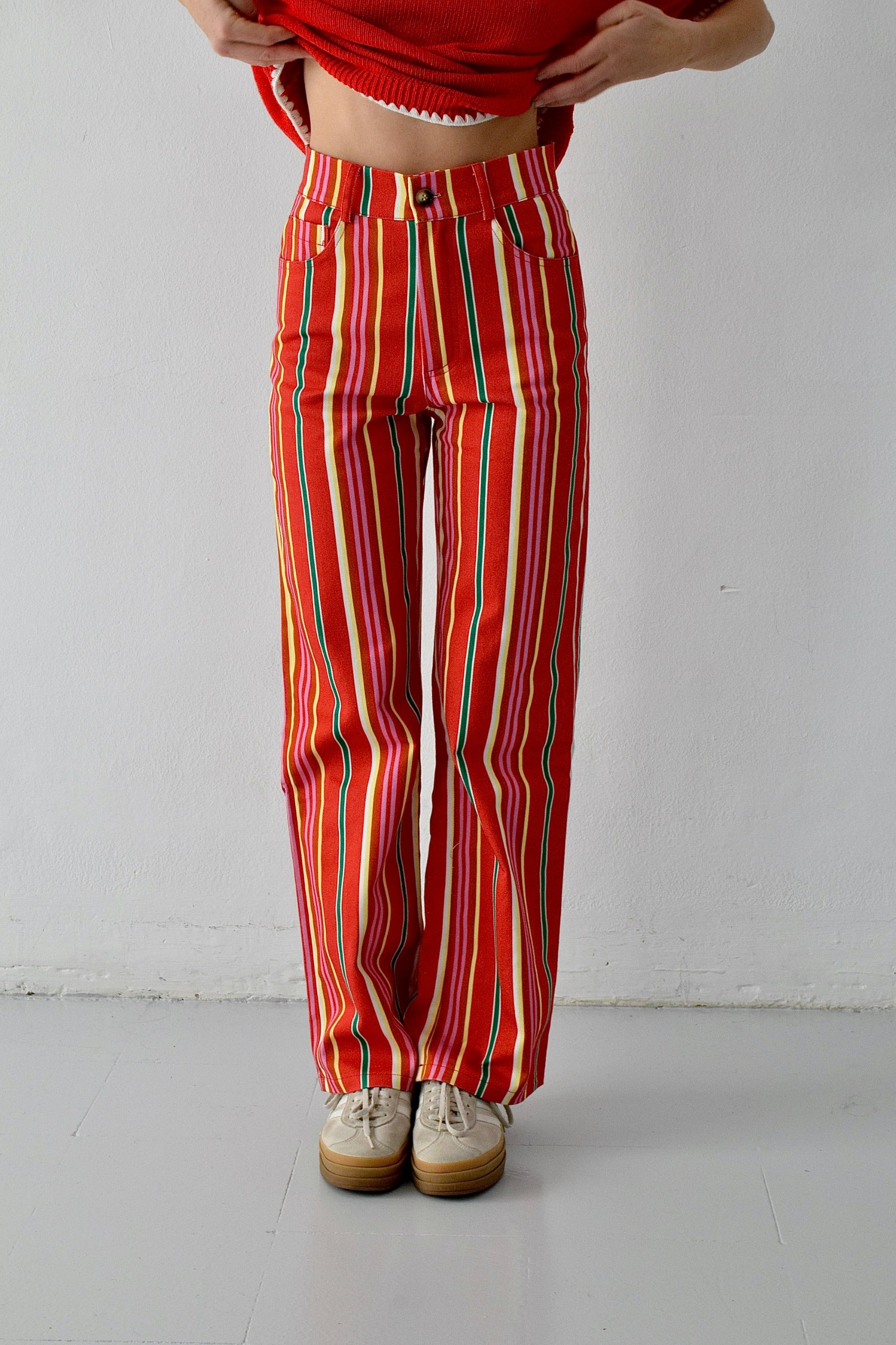 Jeans Inés Rayas Rojo