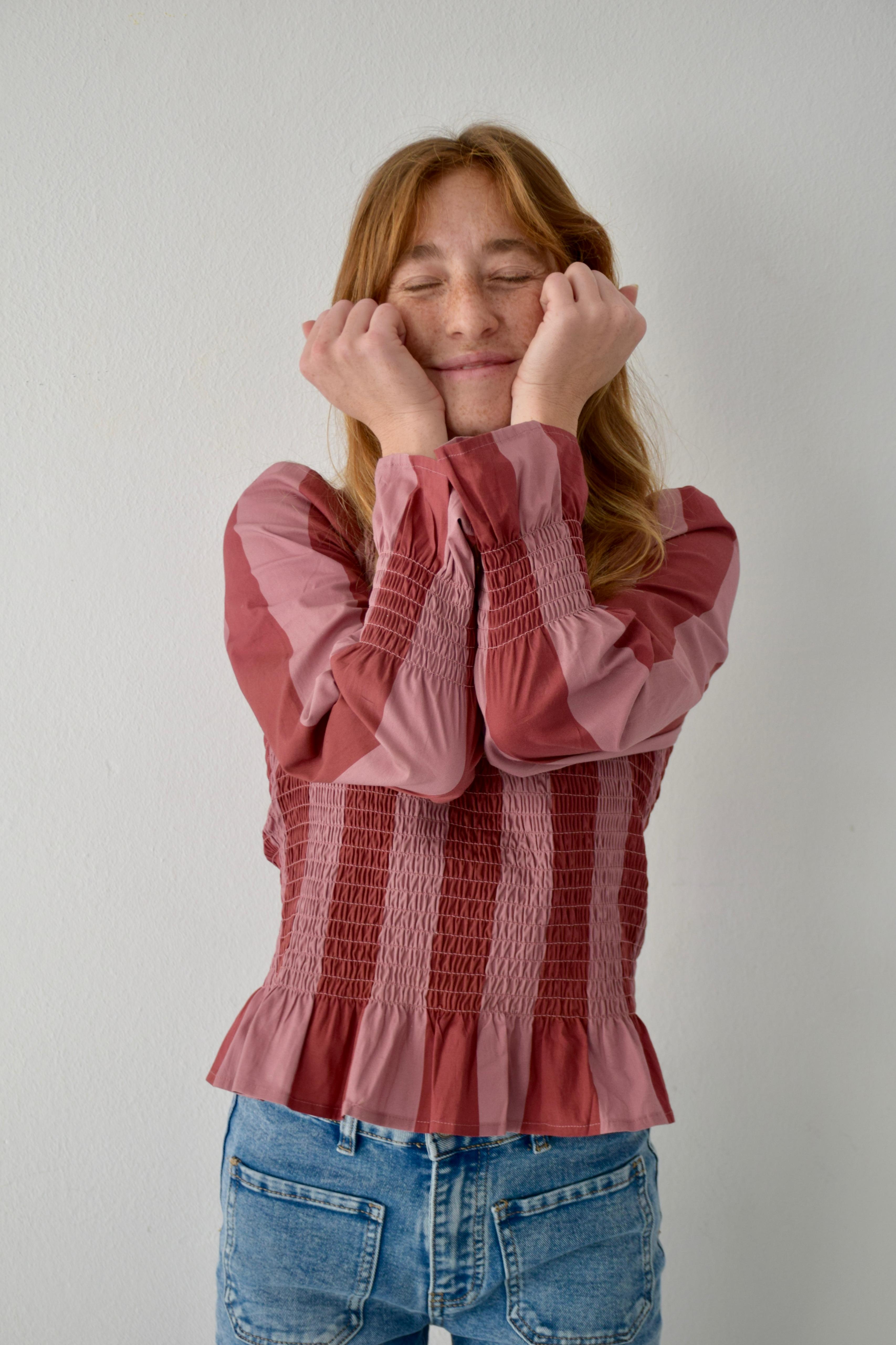 Chía Striped Burgundy Blouse