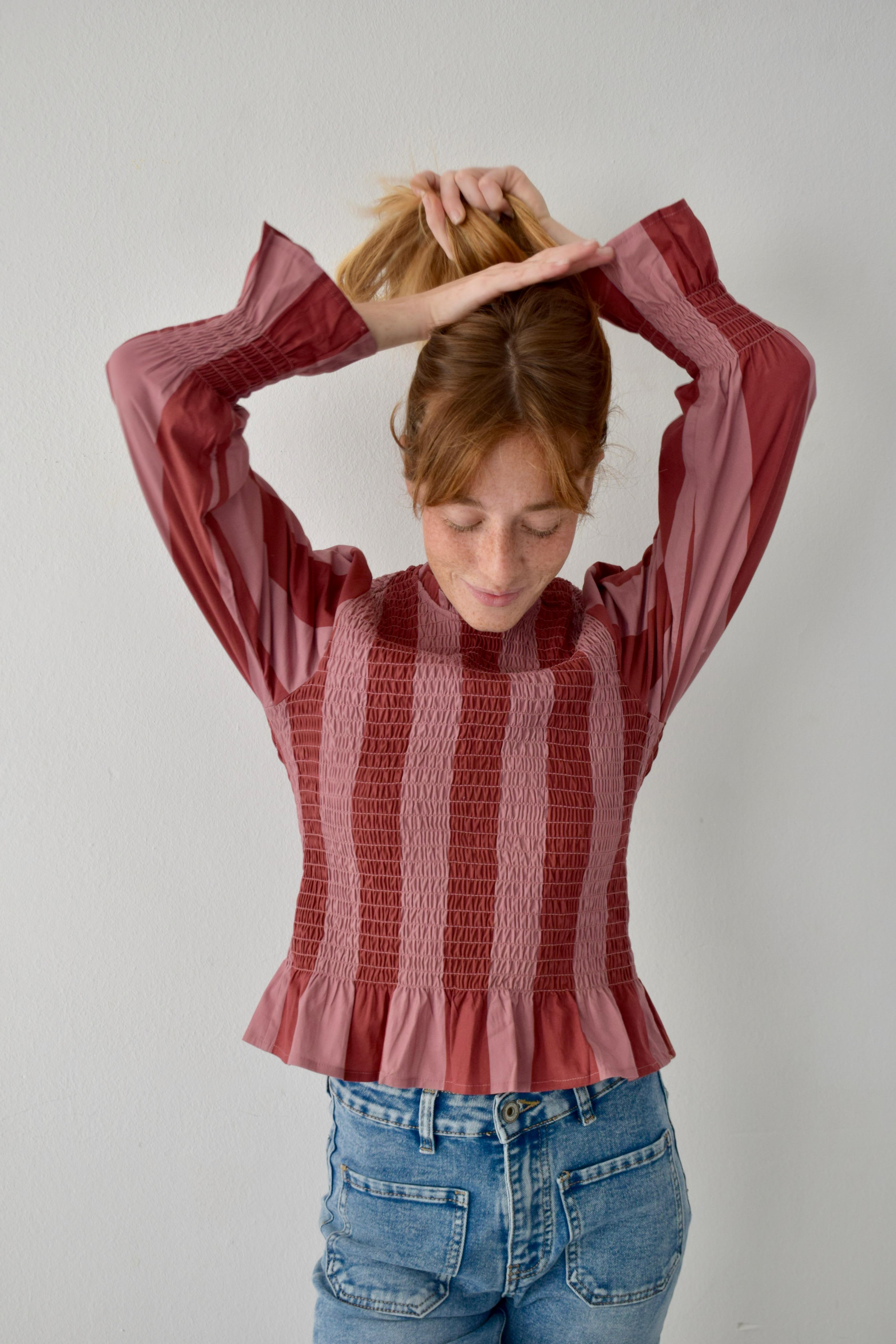 Chía Striped Burgundy Blouse