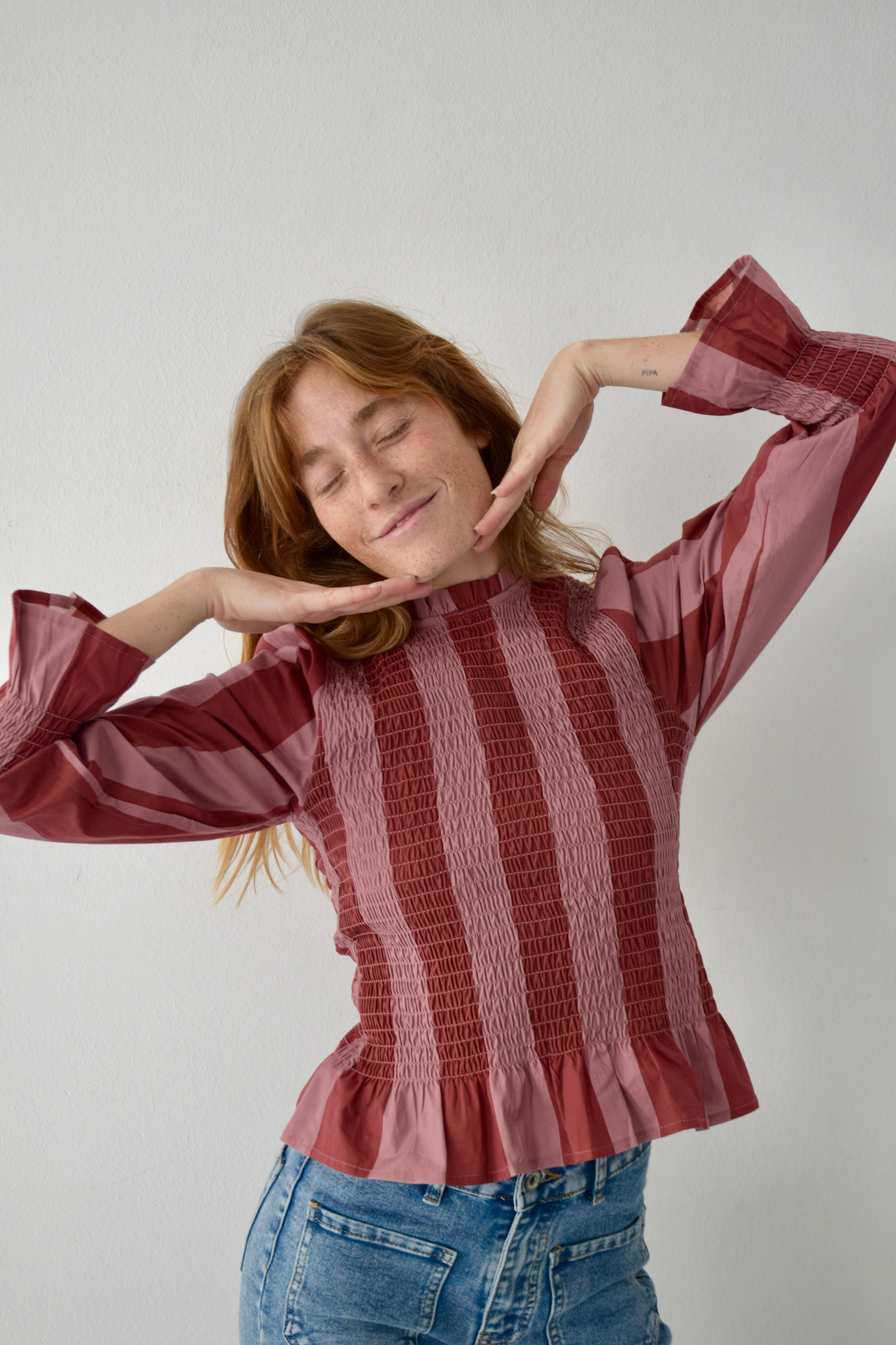Chía Striped Burgundy Blouse