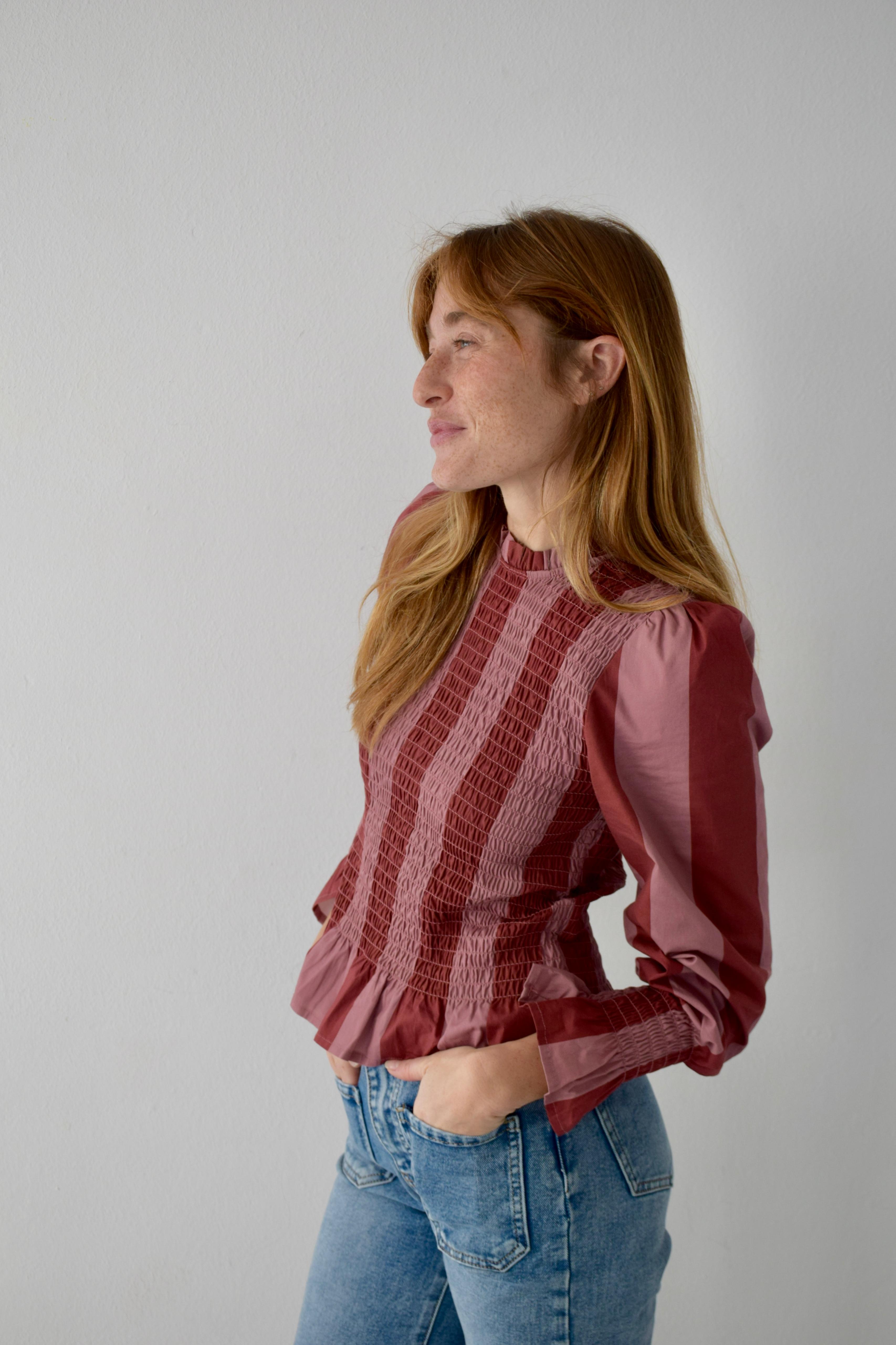 Chía Striped Burgundy Blouse