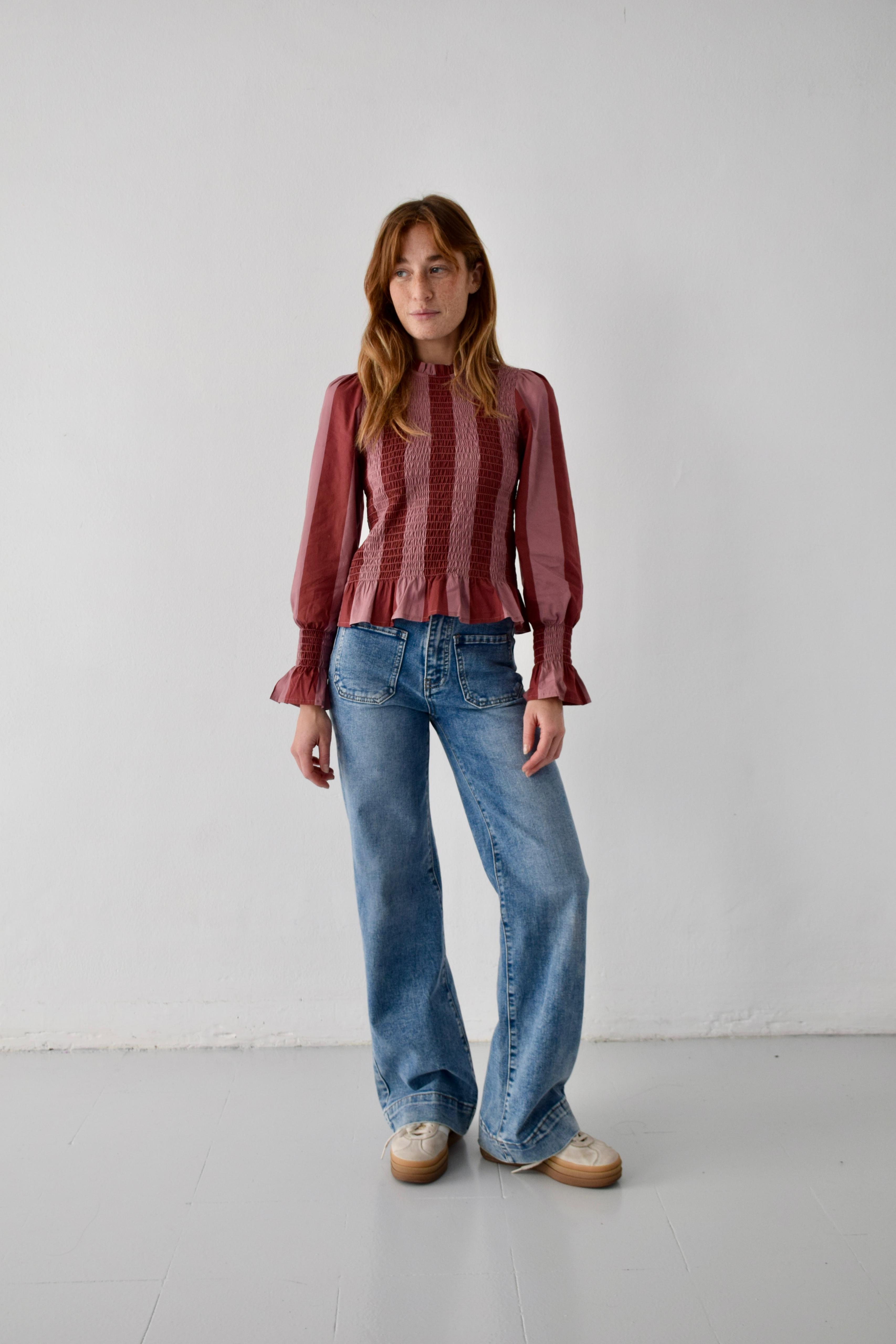 Chía Striped Burgundy Blouse