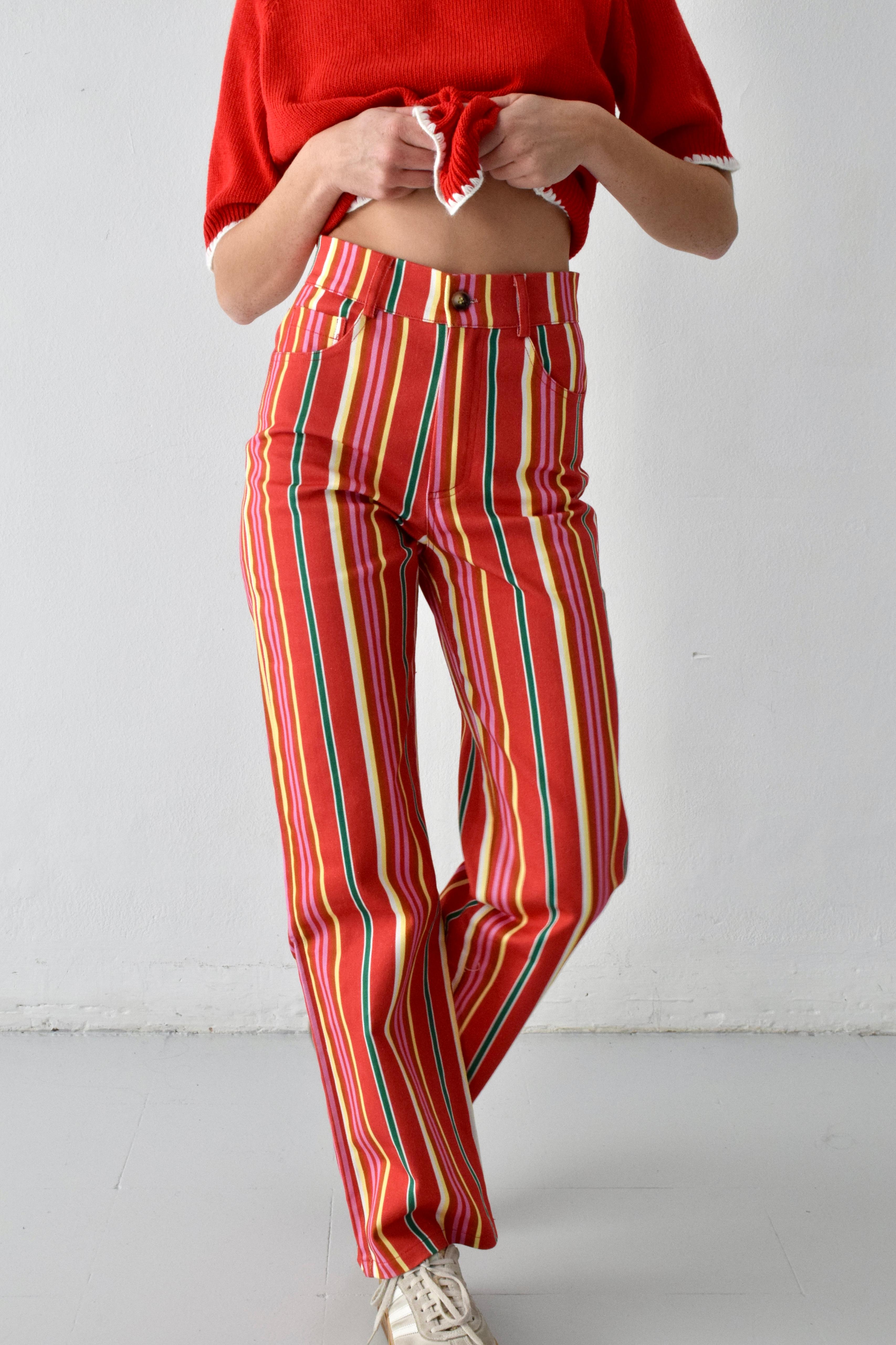 Jeans Inés Rayas Rojo