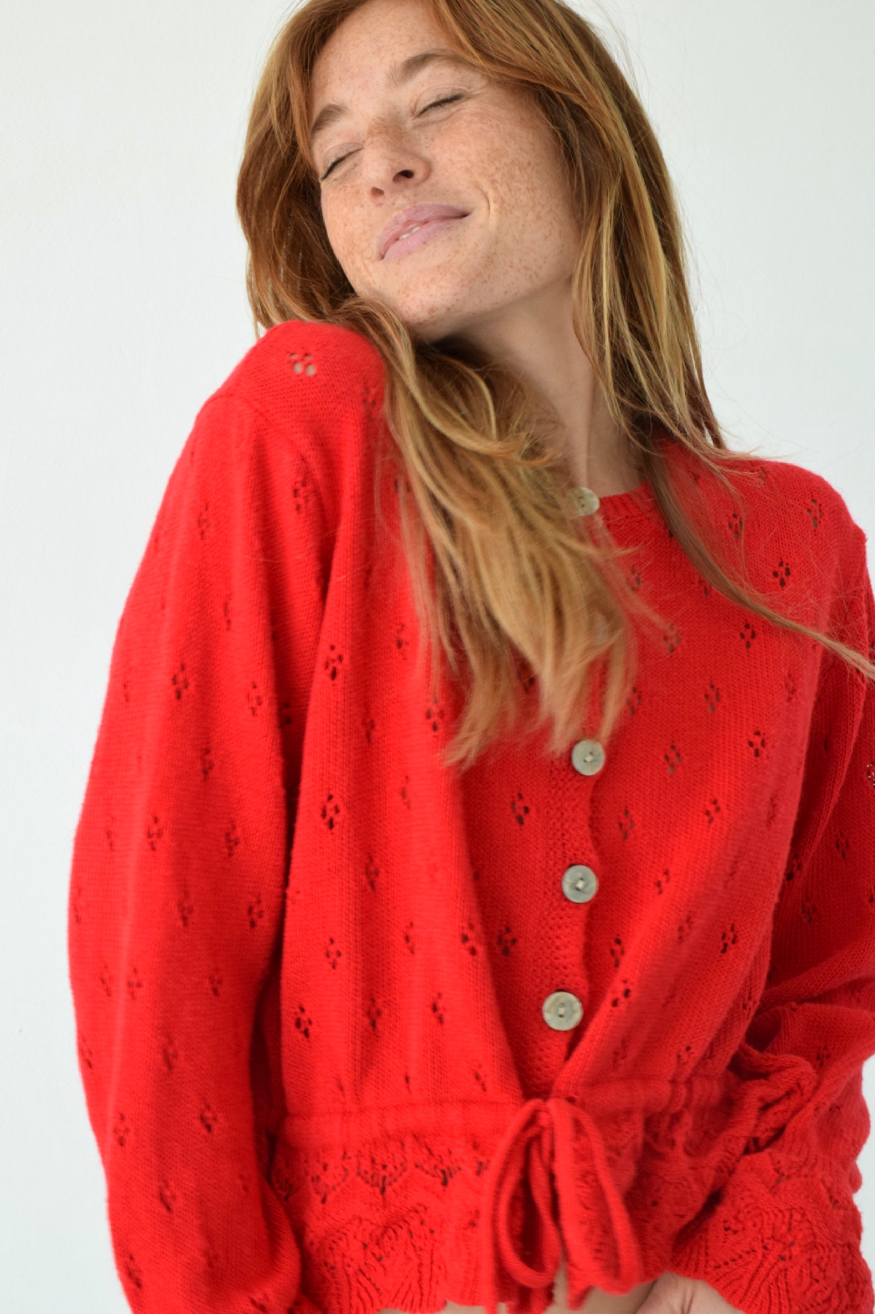 Josephine Red Cardigan
