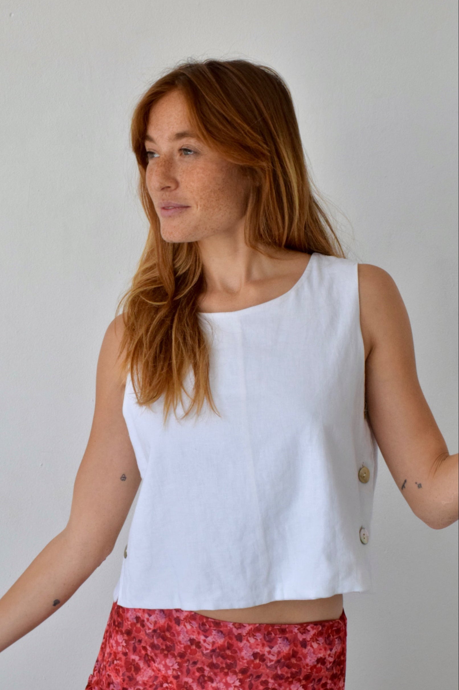 Top Claudia Blanco Lino