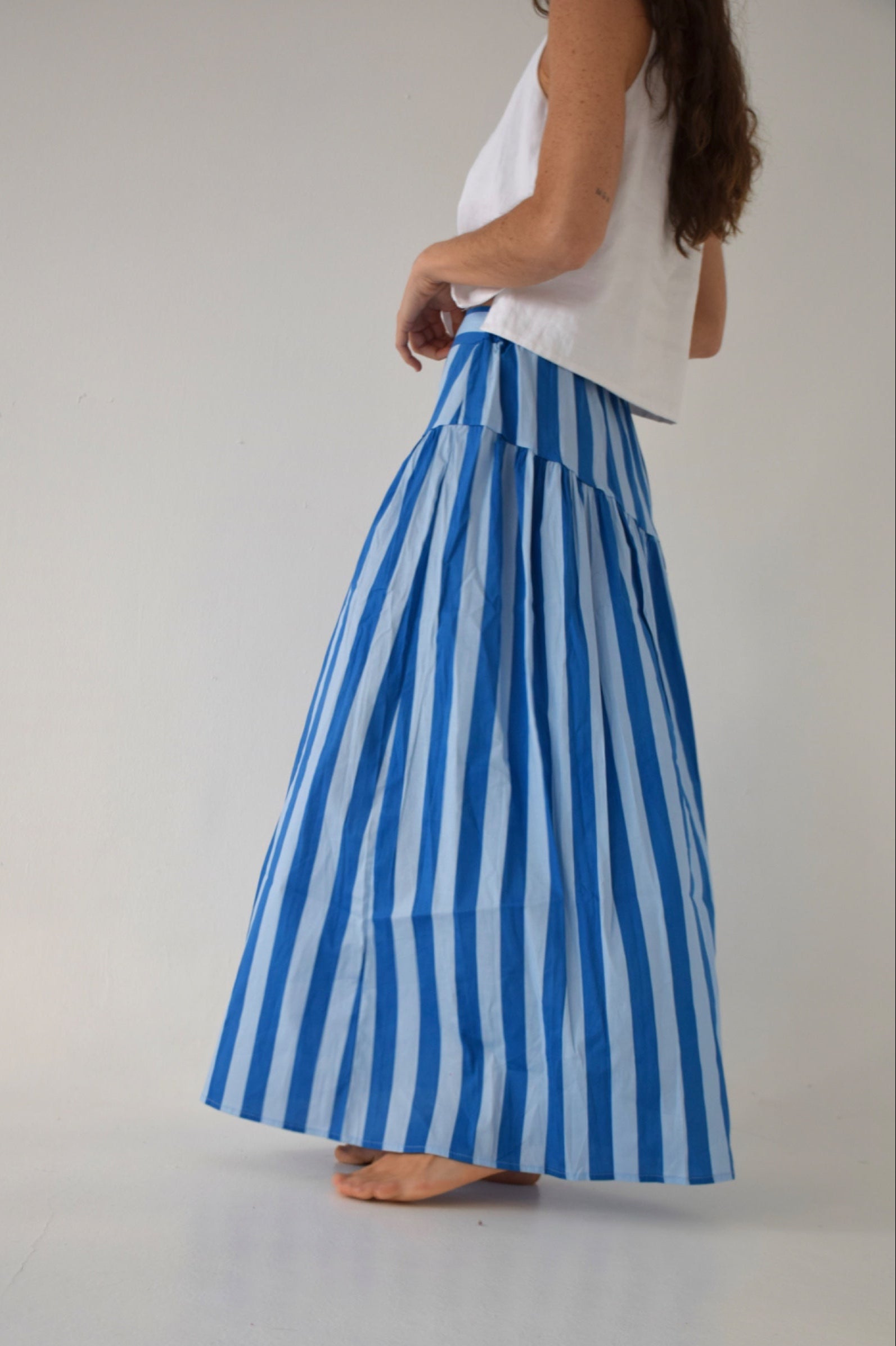 Falda Beth Rayas Azul