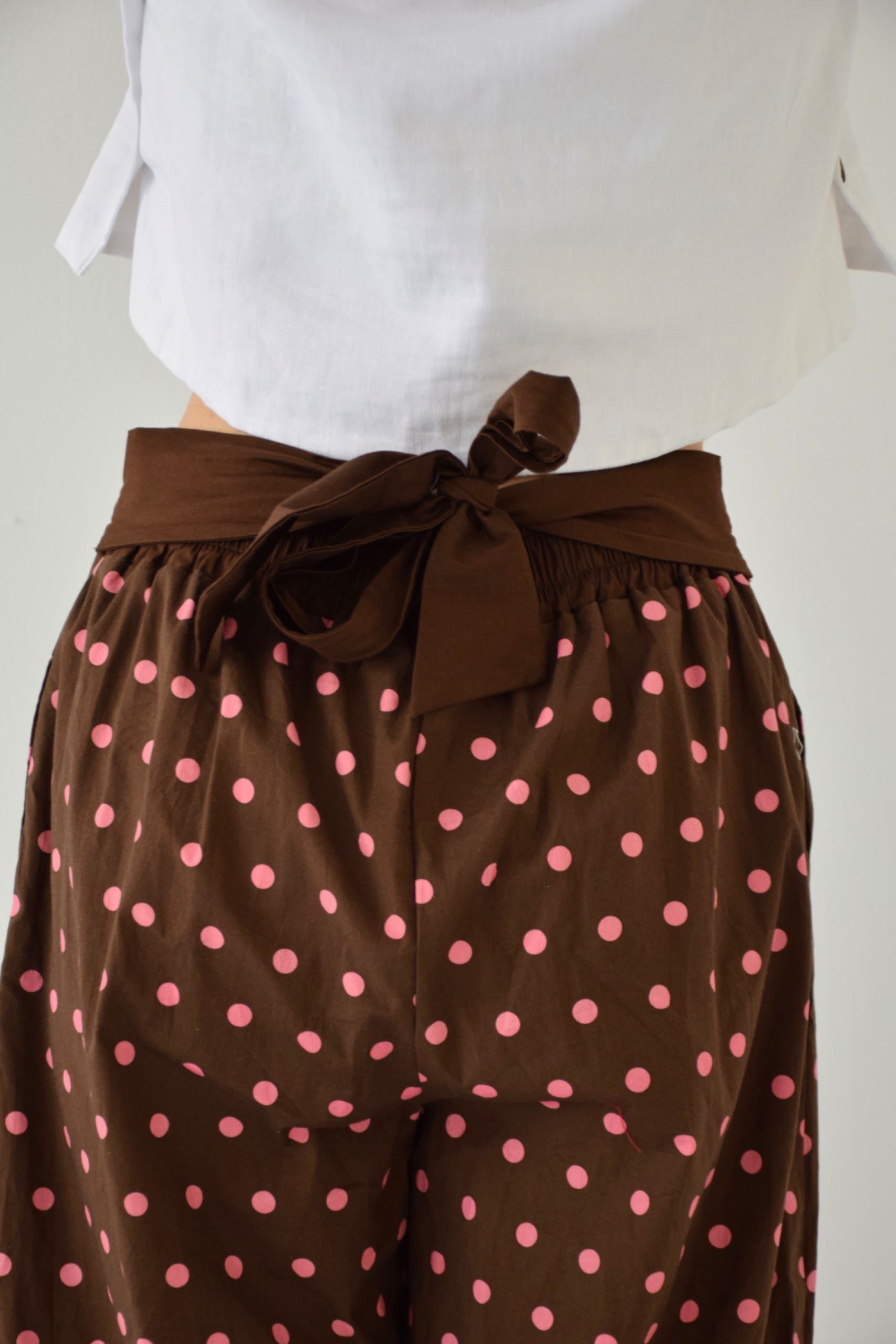 Pantalón Lia Topos Marrón y Rosa