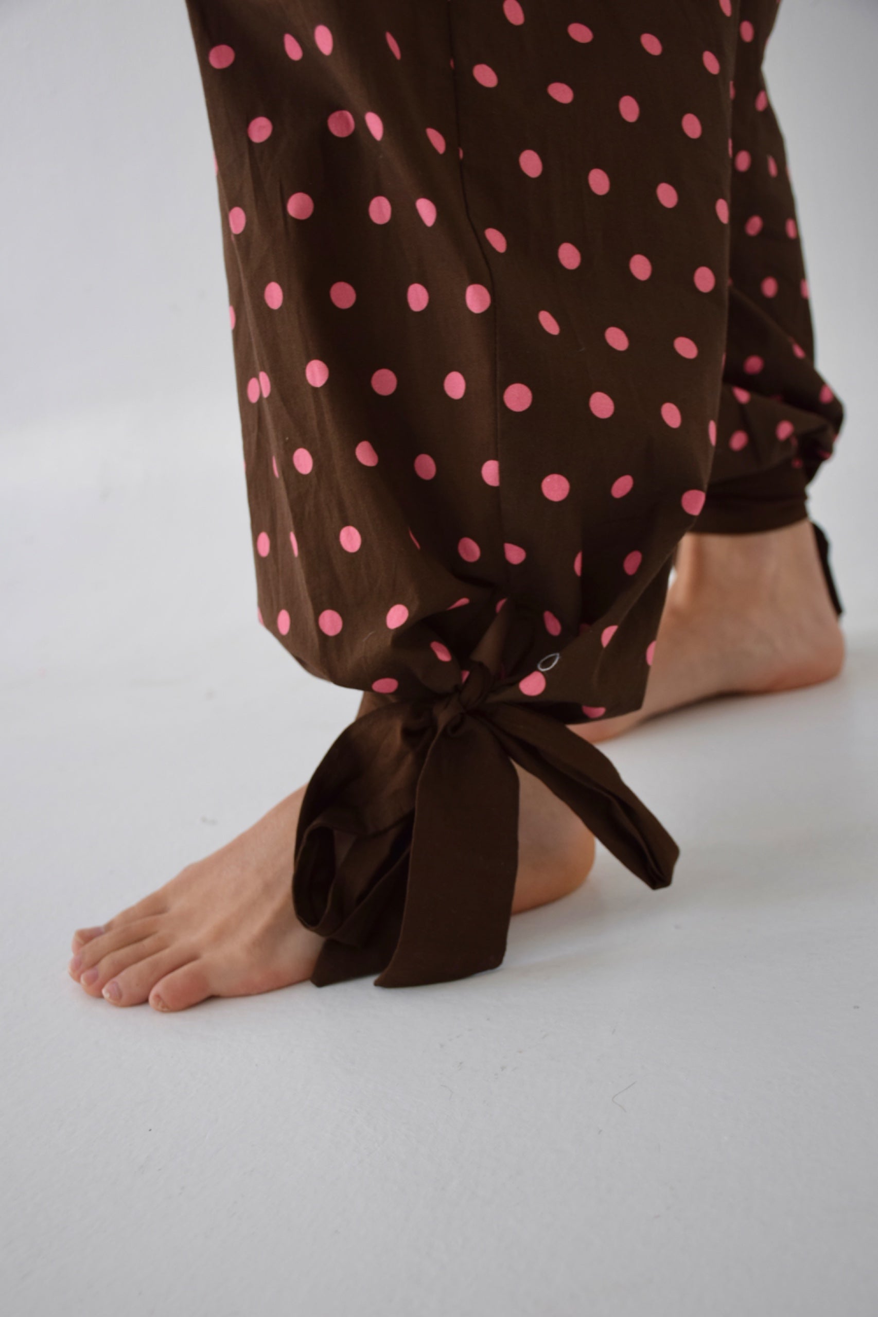 Pantalón Lia Topos Marrón y Rosa