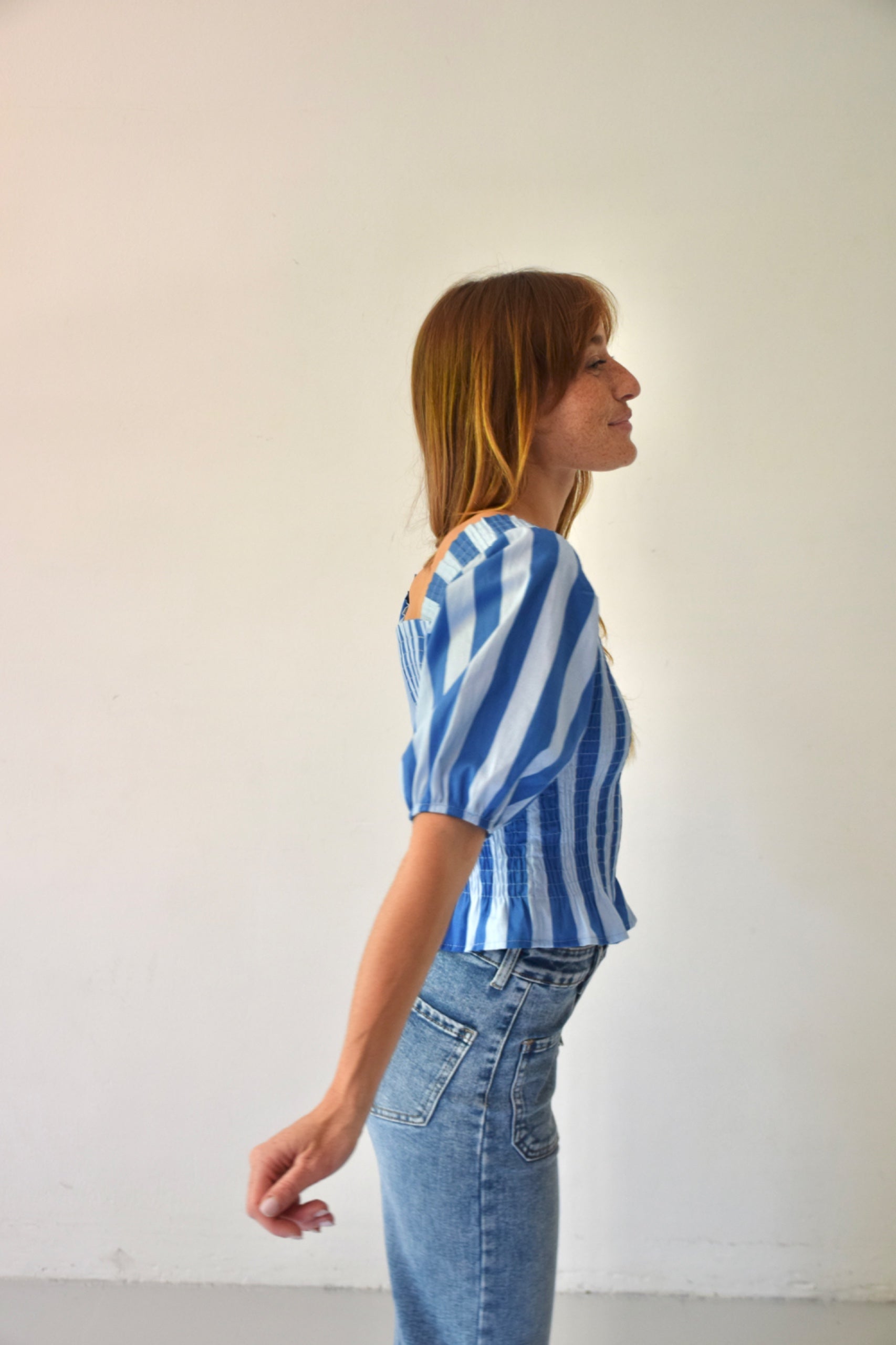 Blue Striped Beth Top