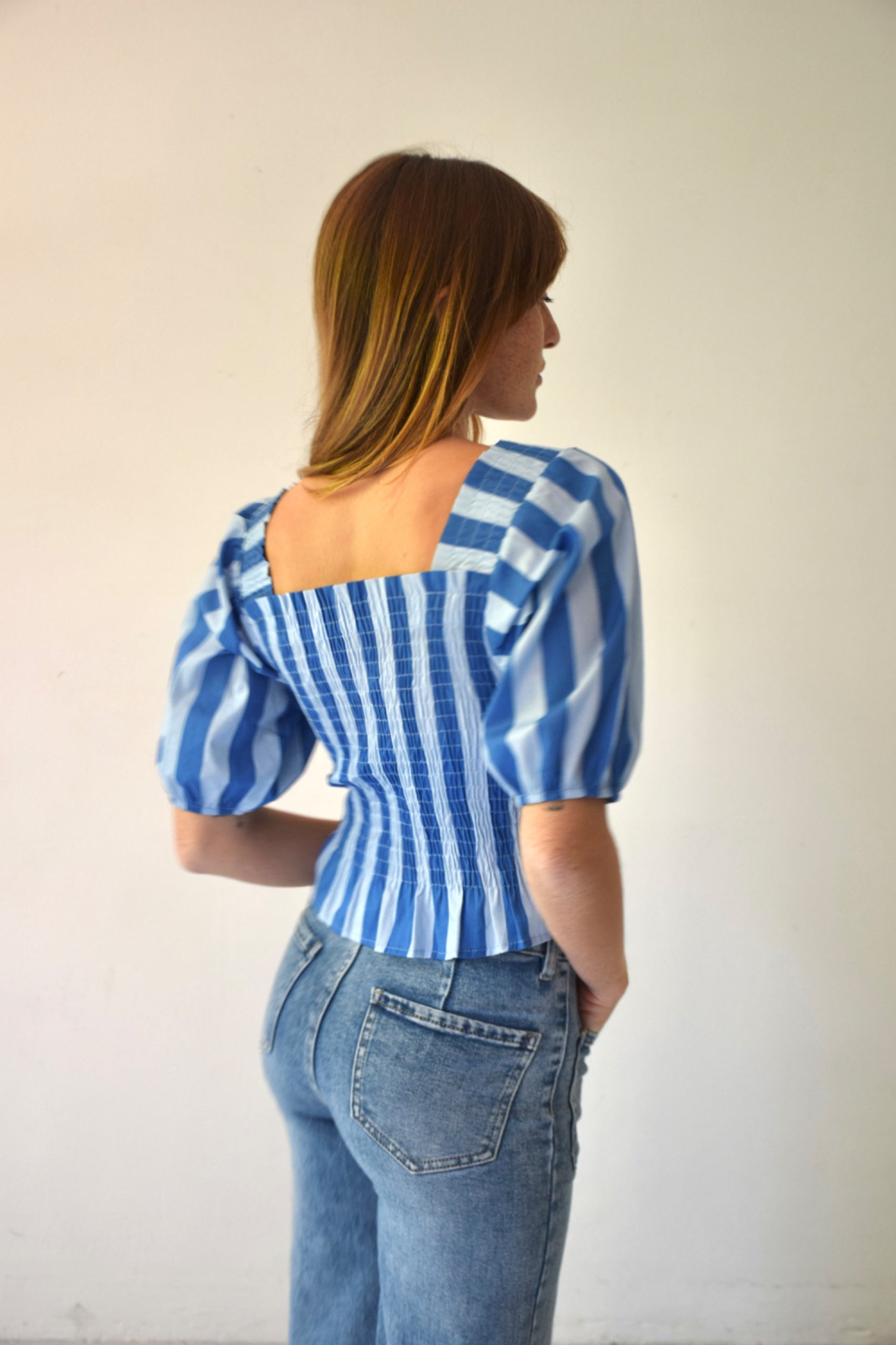 Blue Striped Beth Top
